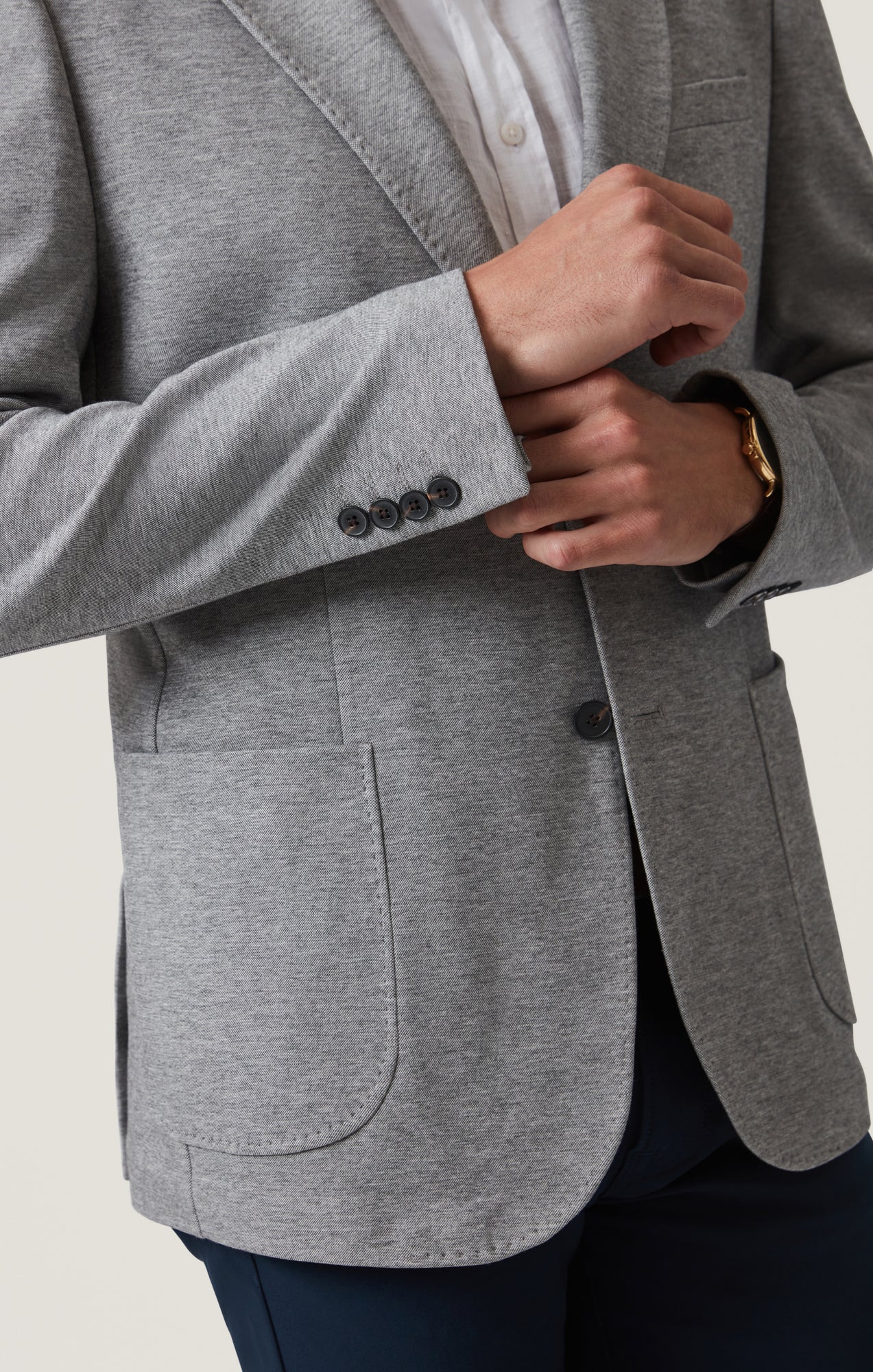 Matteo Pique Blazer in Grey Melange - Image 7