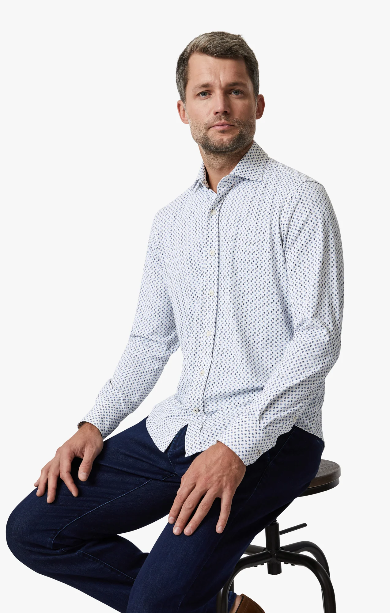 Ocean Dot Tech Shirt In White - Image 8