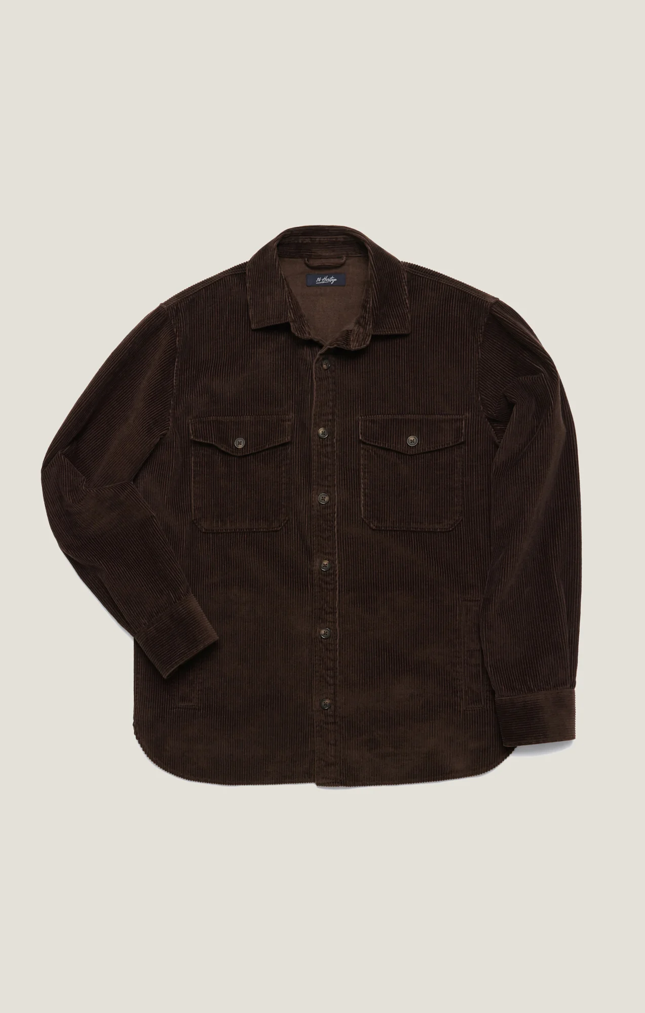 Corduroy Overshirt in Chocolate Brown - Image 10