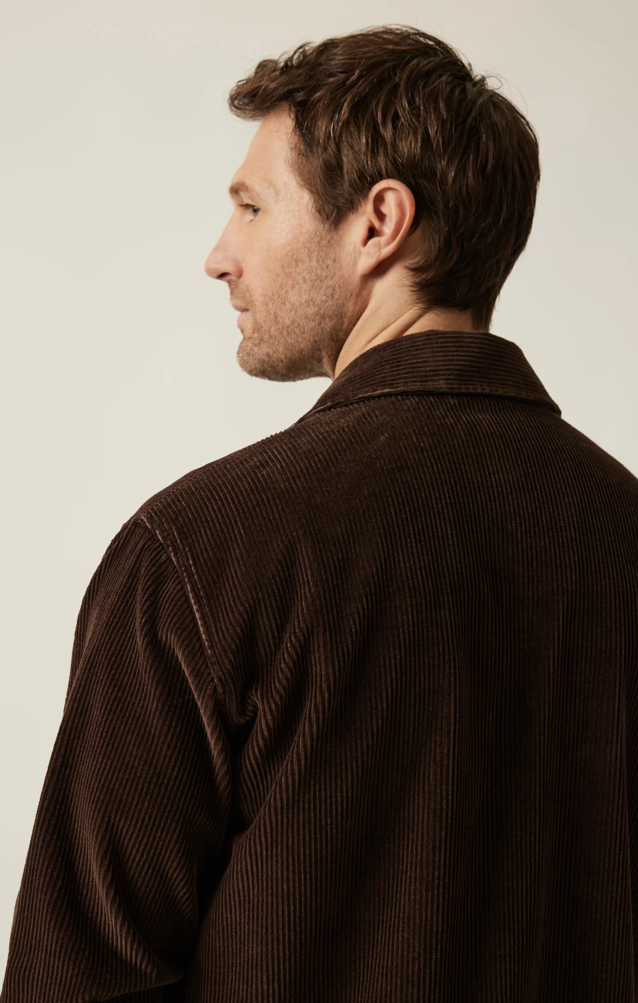 Corduroy Overshirt in Chocolate Brown - Image 5