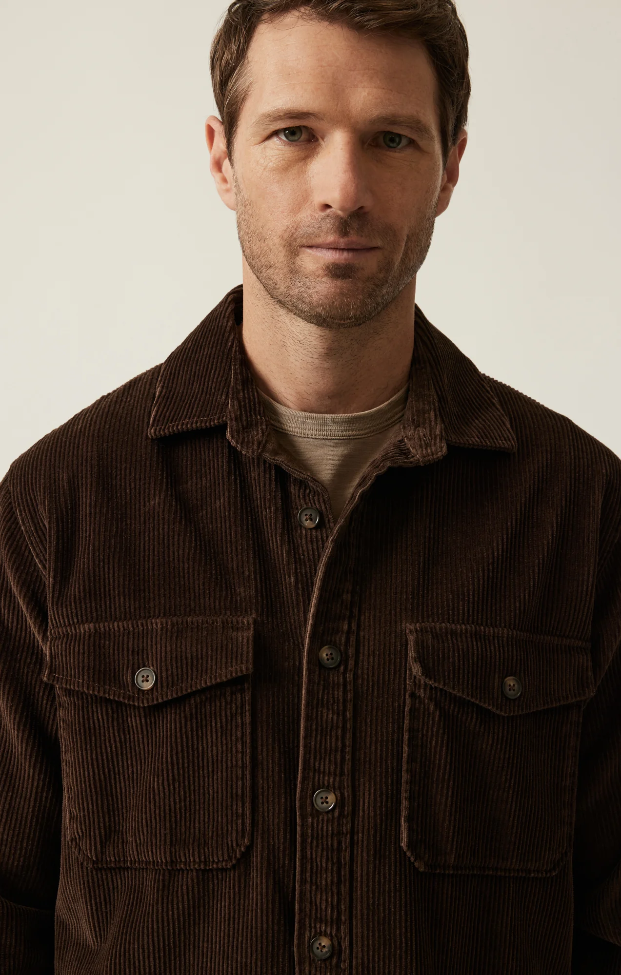 Corduroy Overshirt in Chocolate Brown - Image 6