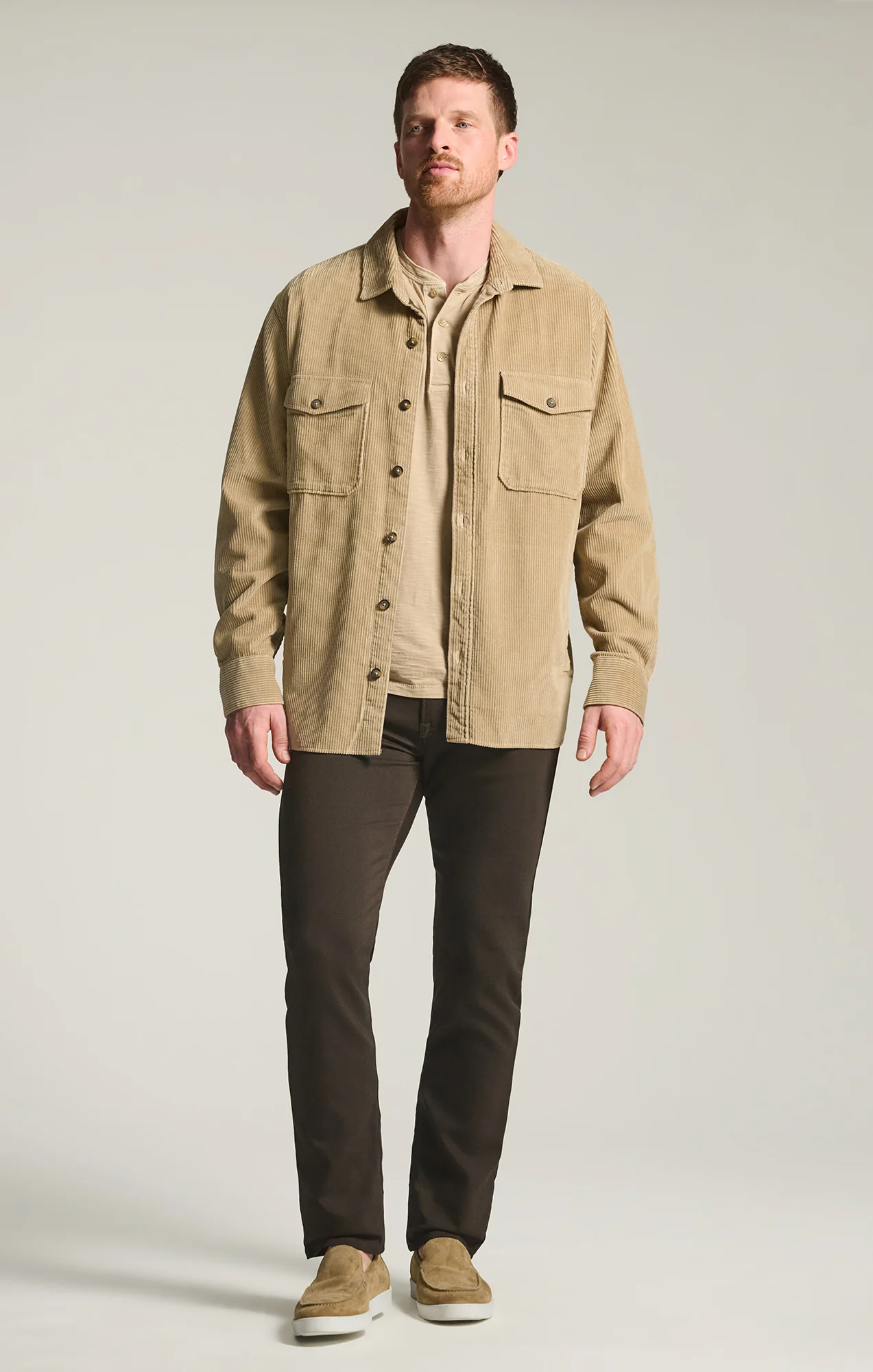 Corduroy Overshirt In Aluminum - Image 4