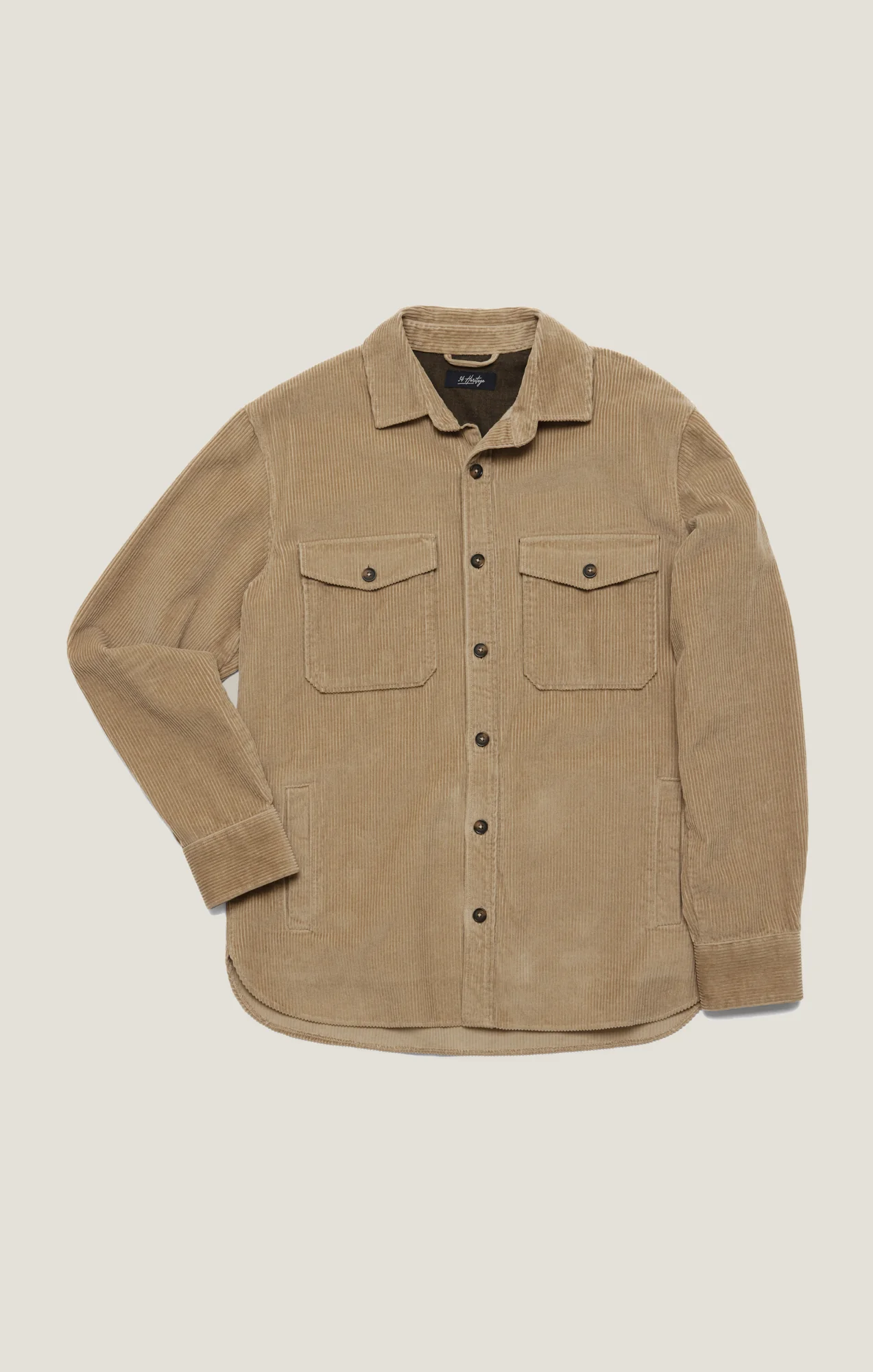 Corduroy Overshirt In Aluminum - Image 5