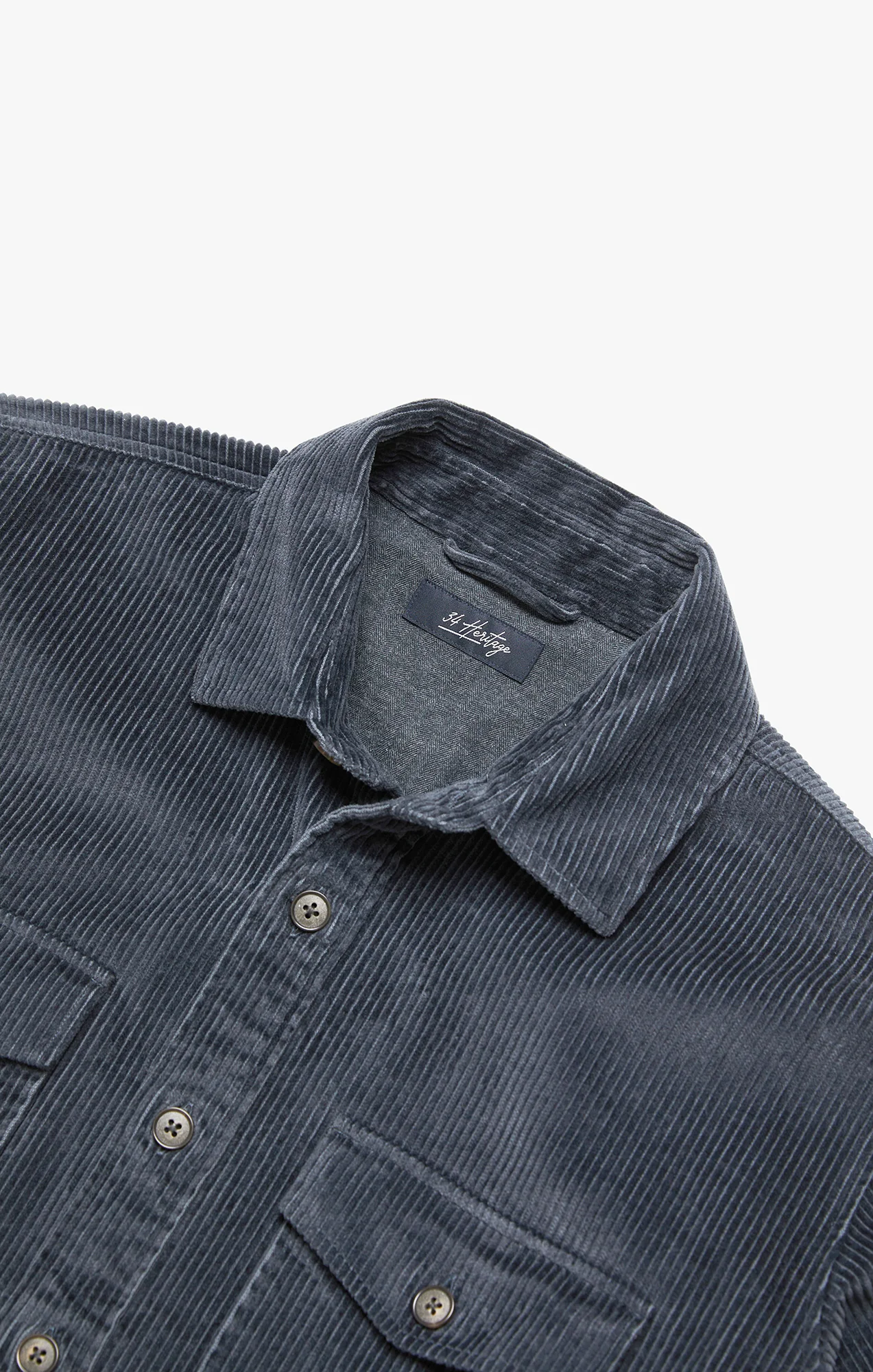 Corduroy Overshirt In Iron Gate - Image 12