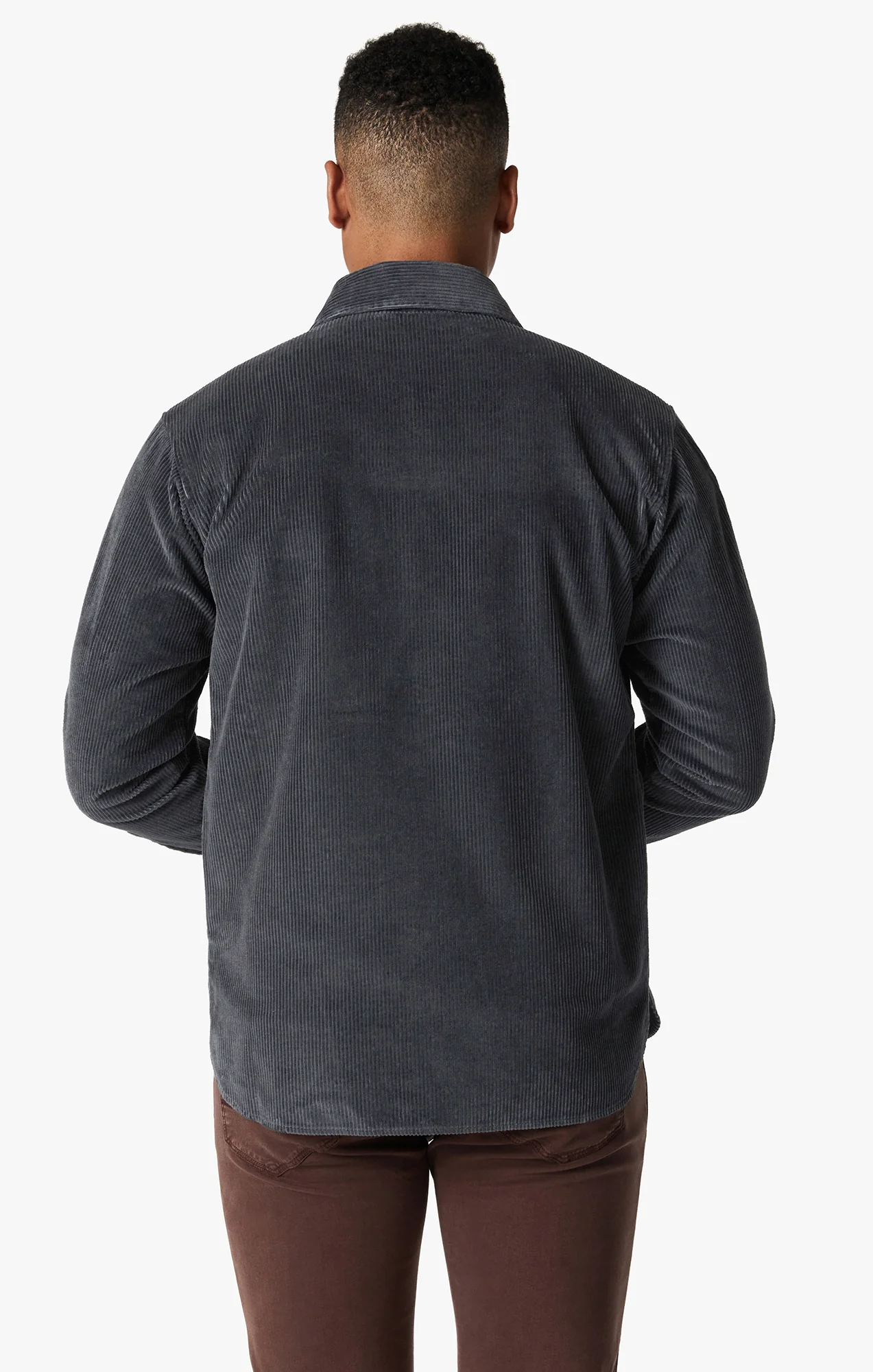 Corduroy Overshirt In Iron Gate - Image 4