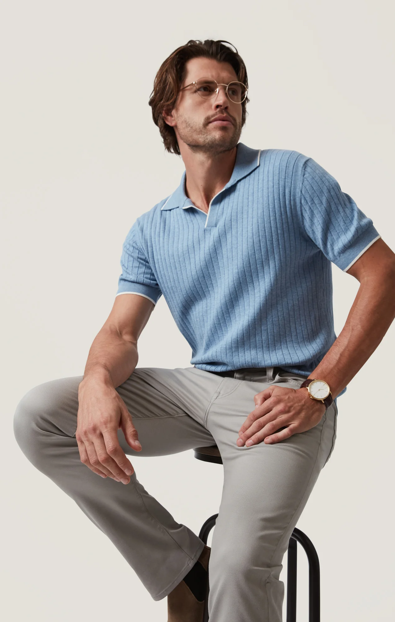 Polo Sweater in Blue - Image 7