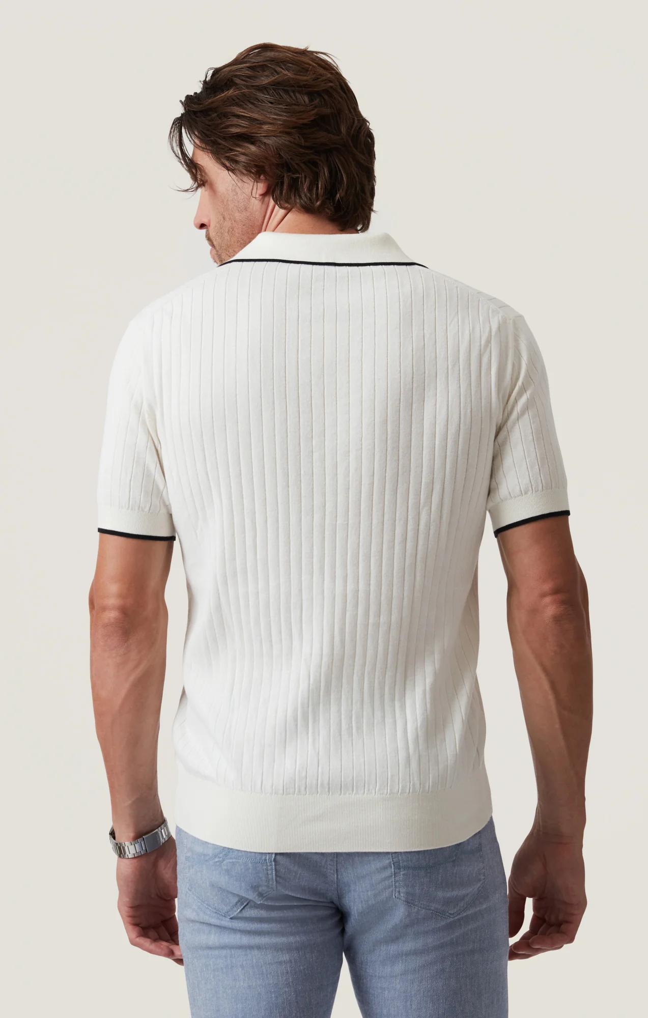 Polo Sweater in Off White - Image 3