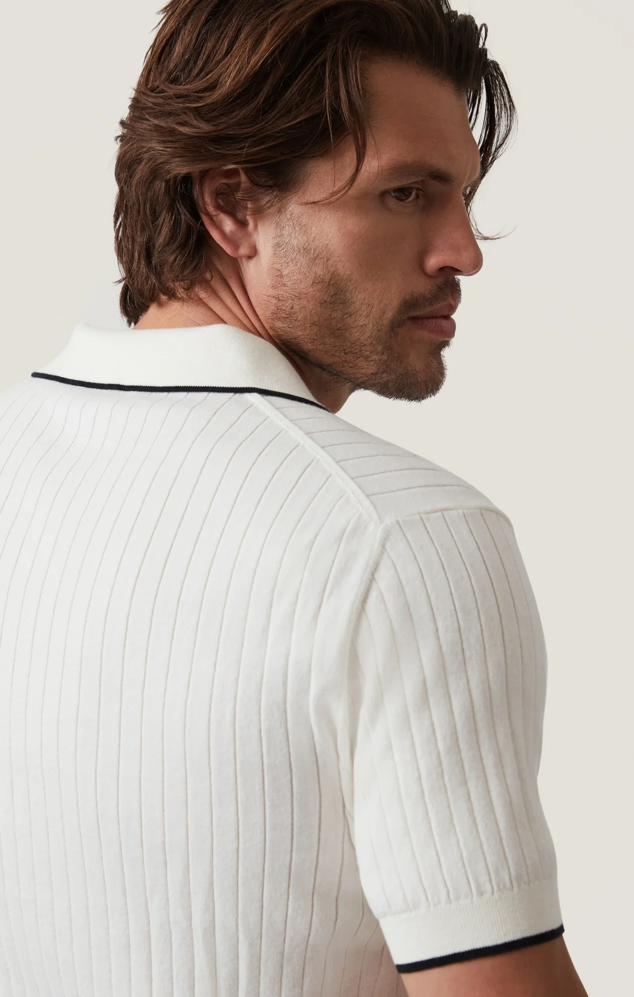 Polo Sweater in Off White - Image 5