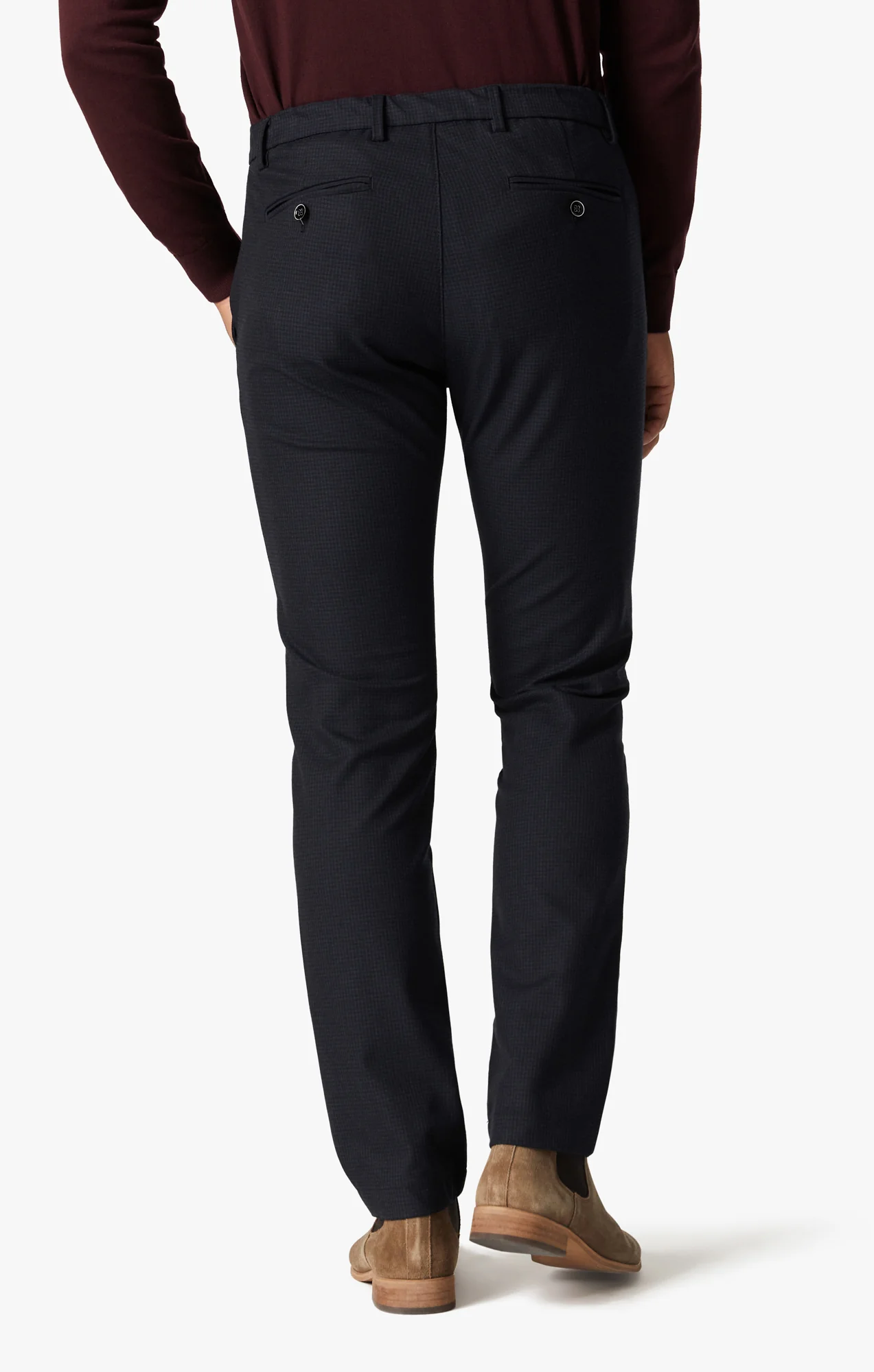 Seville Elastic Waist Pants In Check Smart Sporty - Image 4
