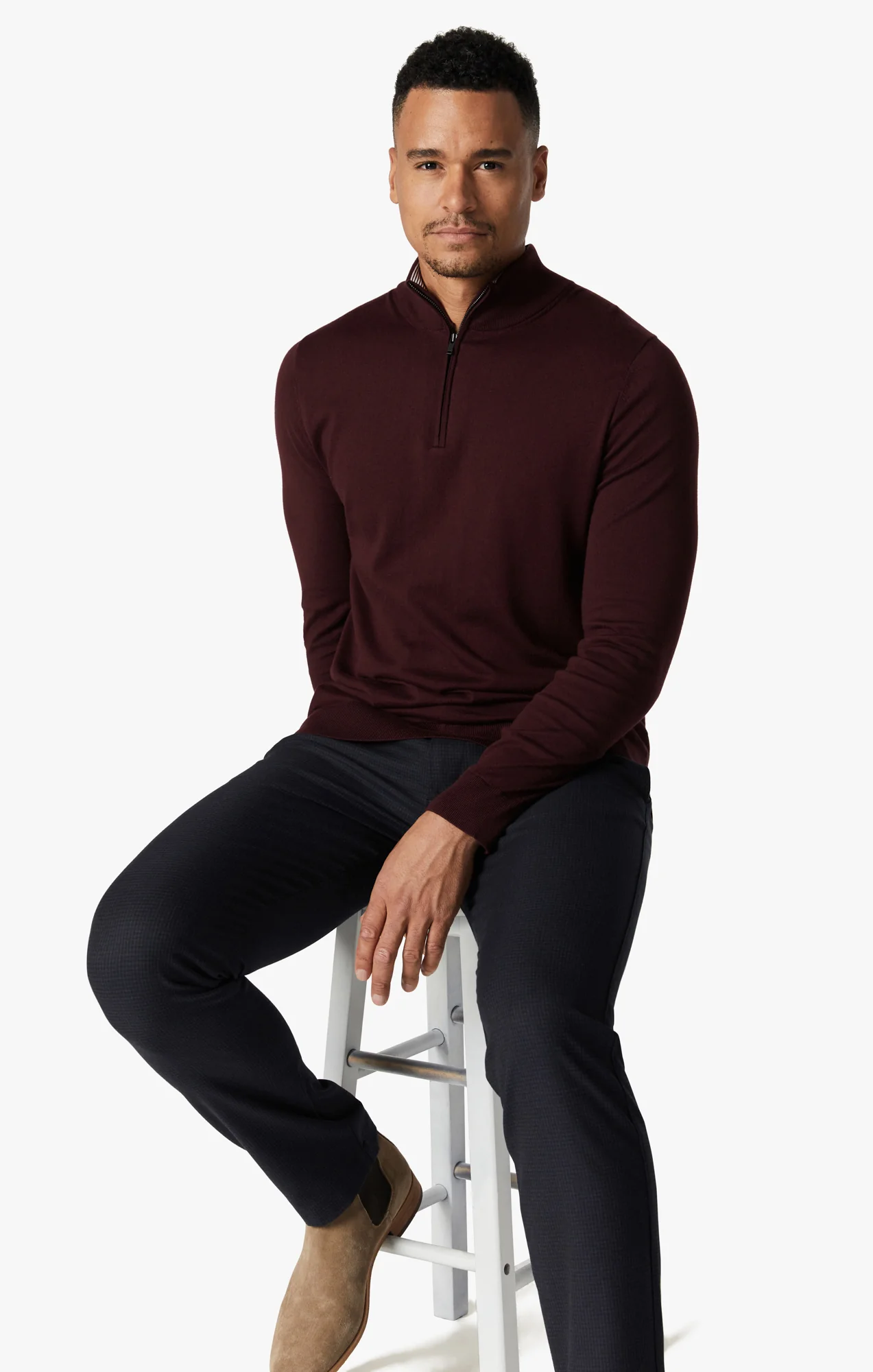 Seville Elastic Waist Pants In Check Smart Sporty - Image 7