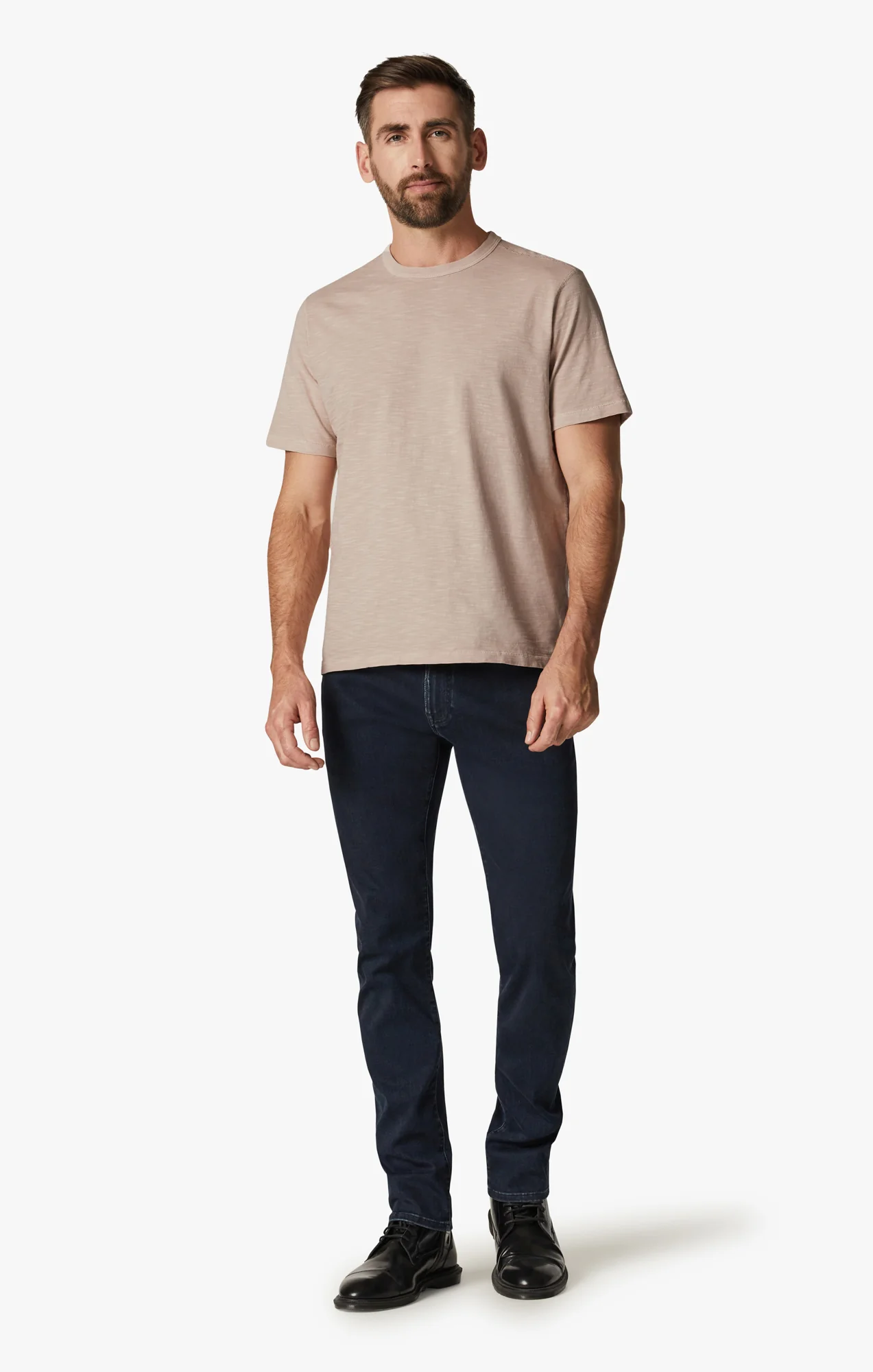 Slub Crew Neck T-Shirt in Aged Pink - Image 4