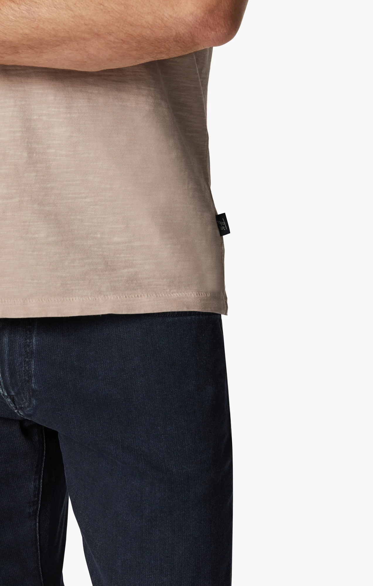 Slub Crew Neck T-Shirt in Aged Pink - Image 7