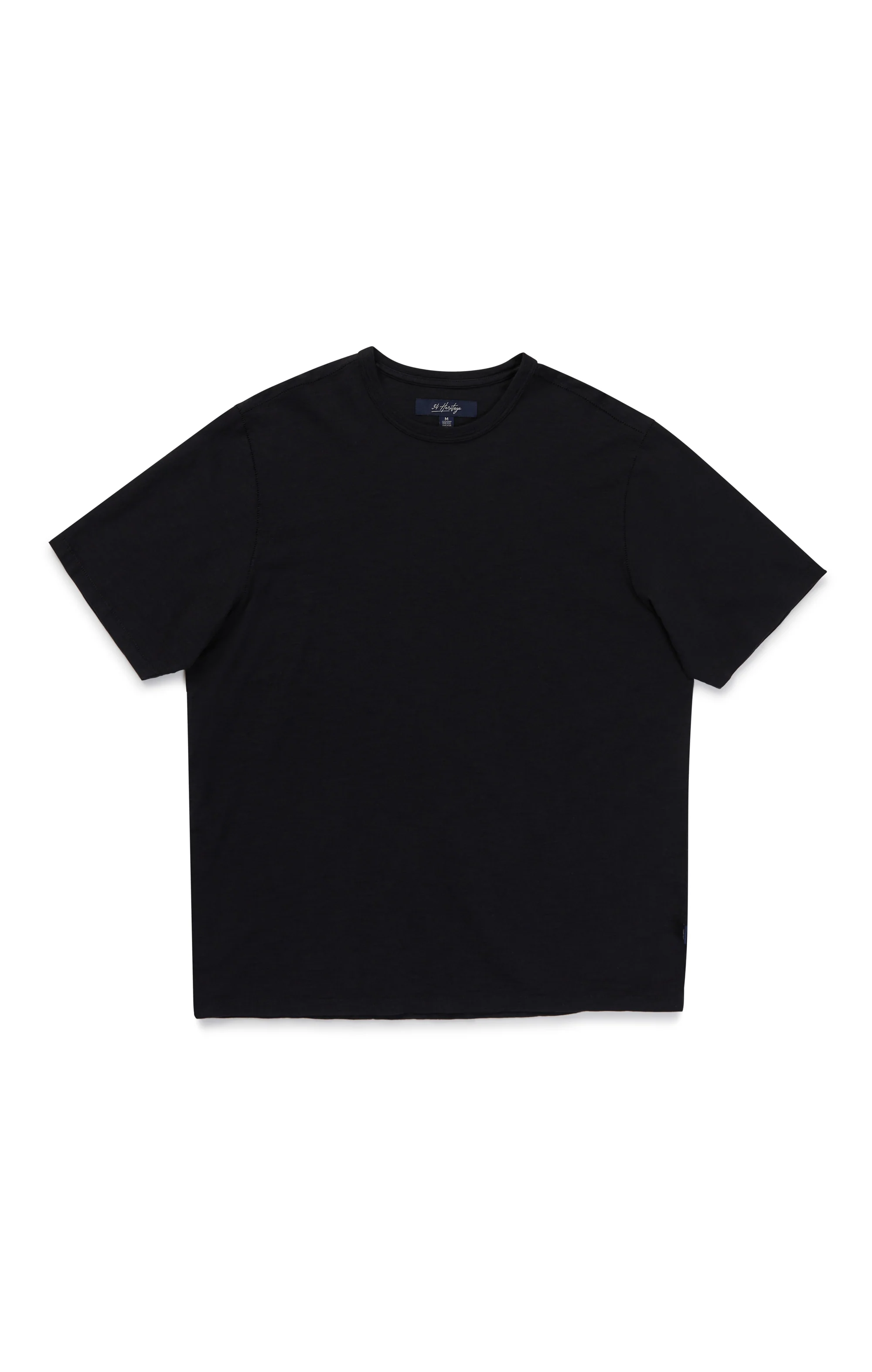 Slub Crew Neck T-Shirt in Black - Image 8
