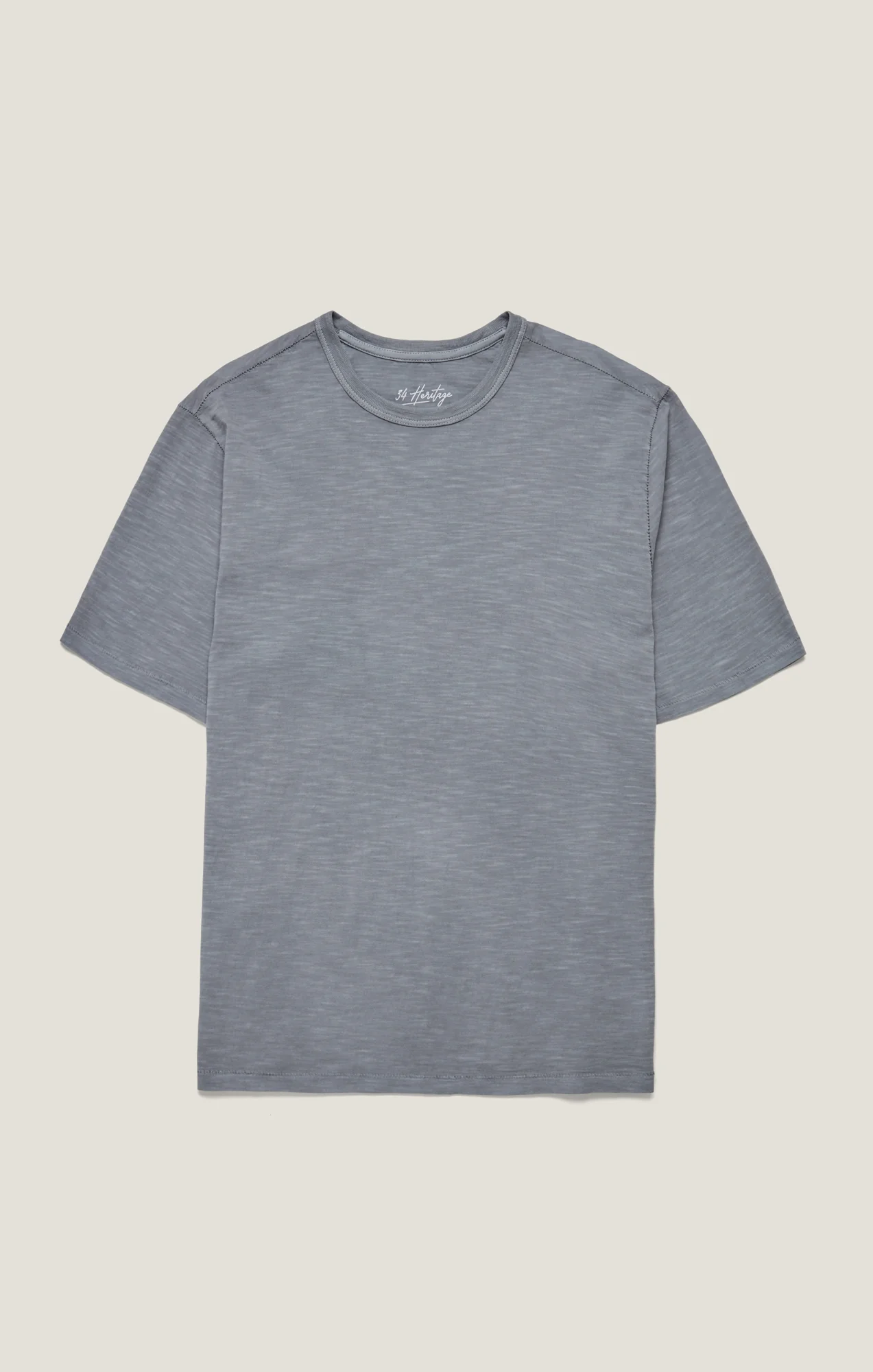 Slub Crew Neck T-Shirt in Monument Grey - Image 11