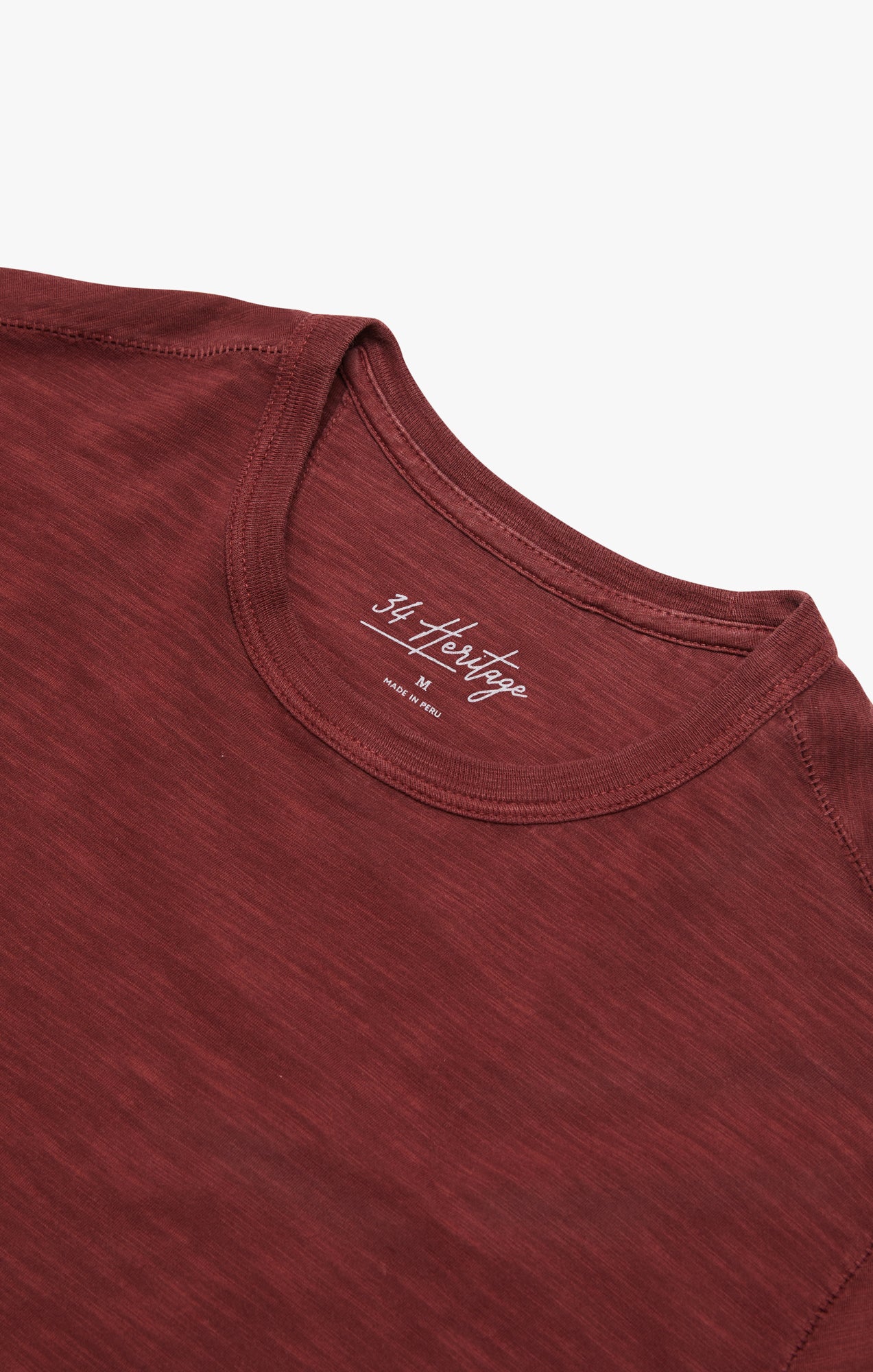 Slub Crew Neck T-Shirt In Port - Image 8