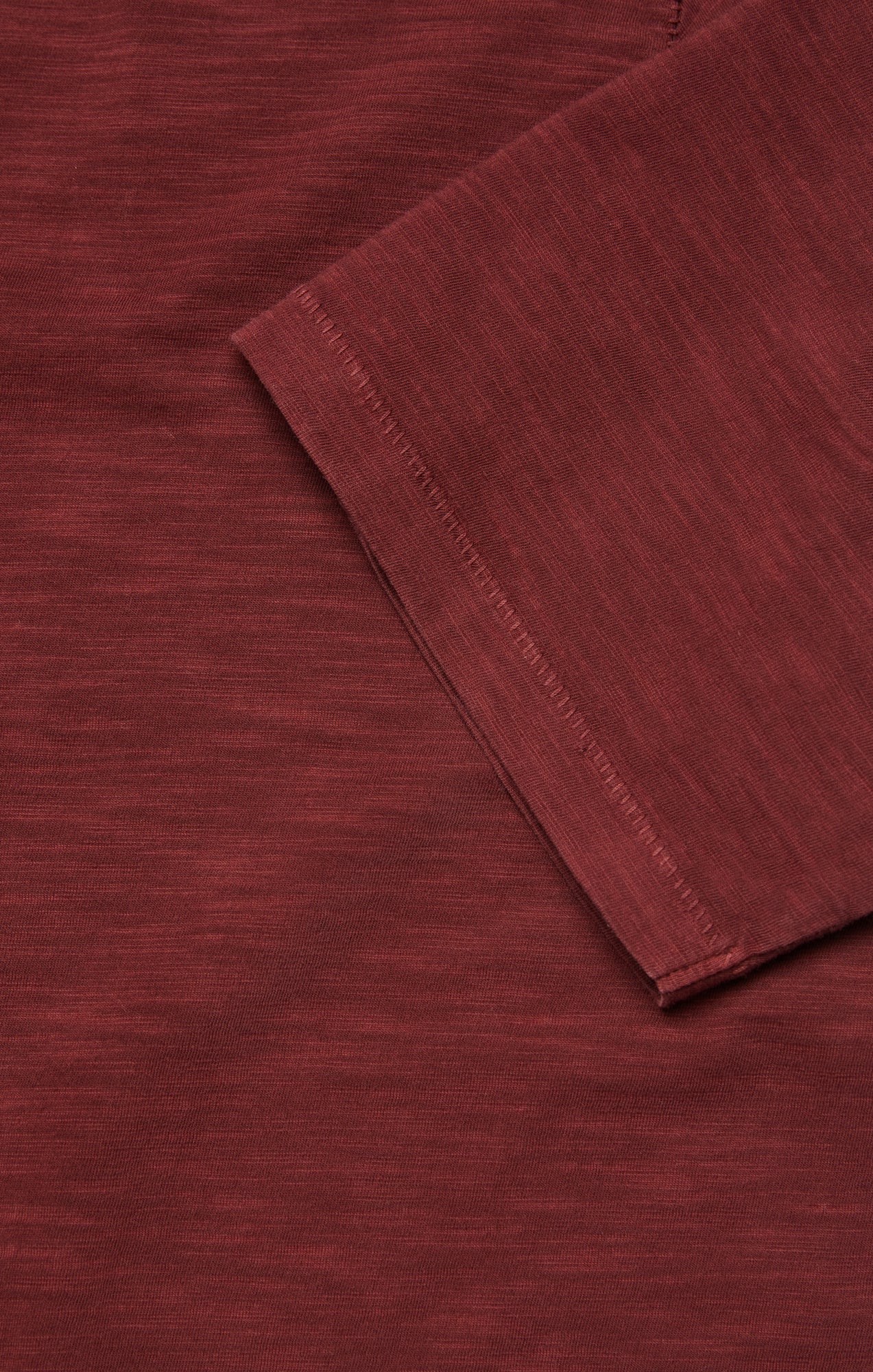 Slub Crew Neck T-Shirt In Port - Image 9