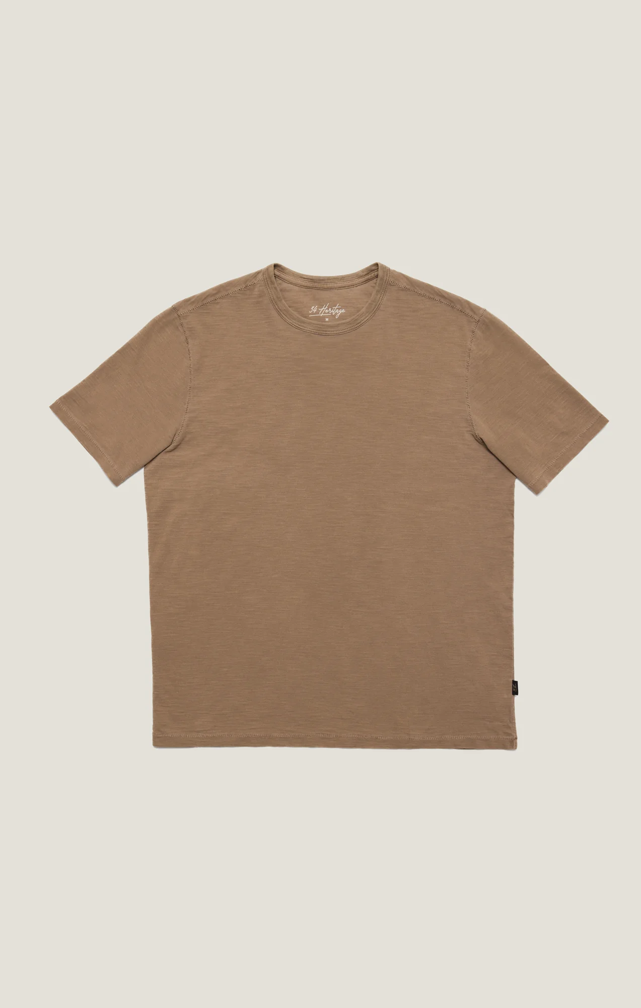 Slub Crew Neck T-Shirt in Shitake - Image 8