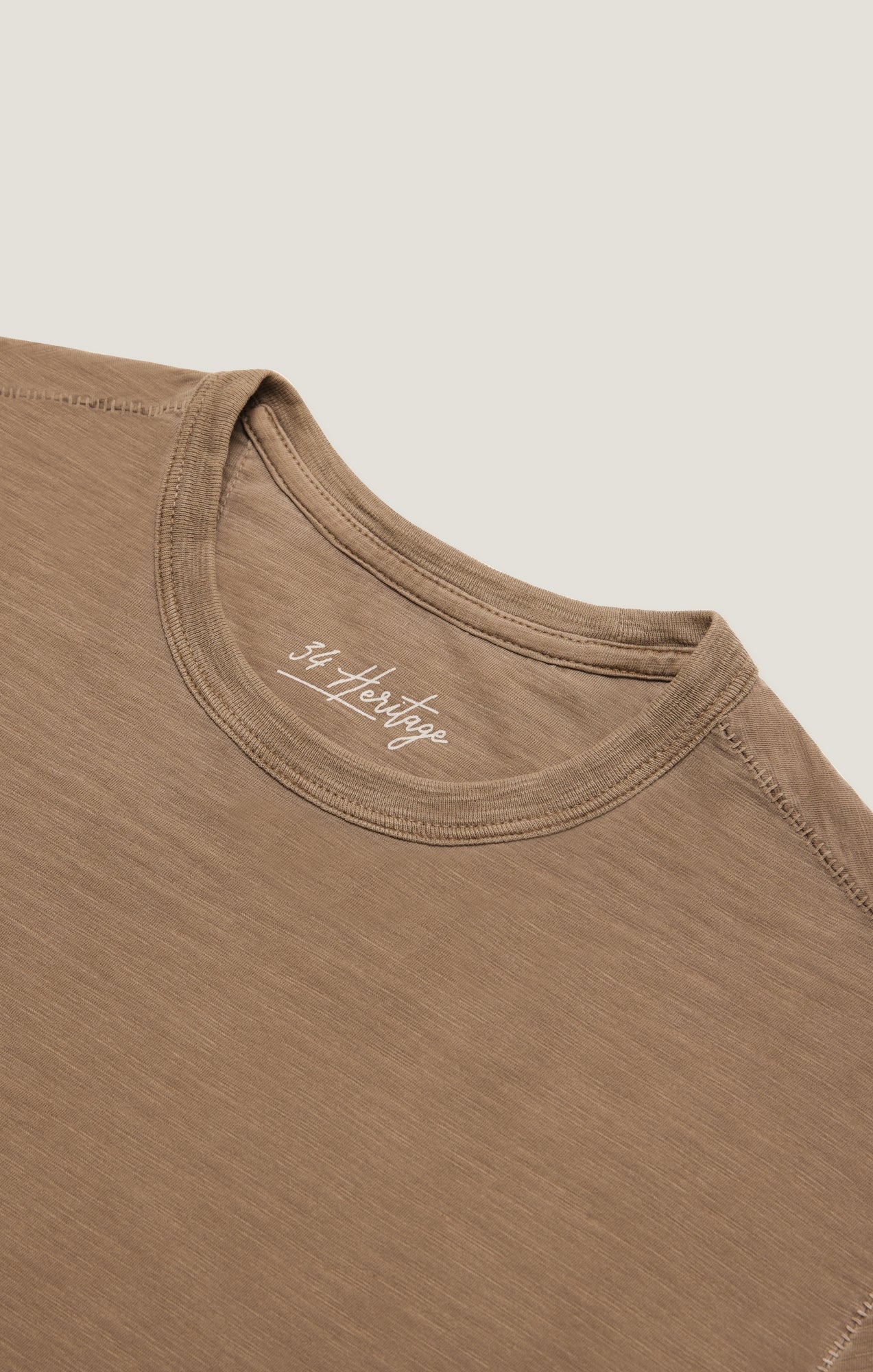 Slub Crew Neck T-Shirt in Shitake - Image 9