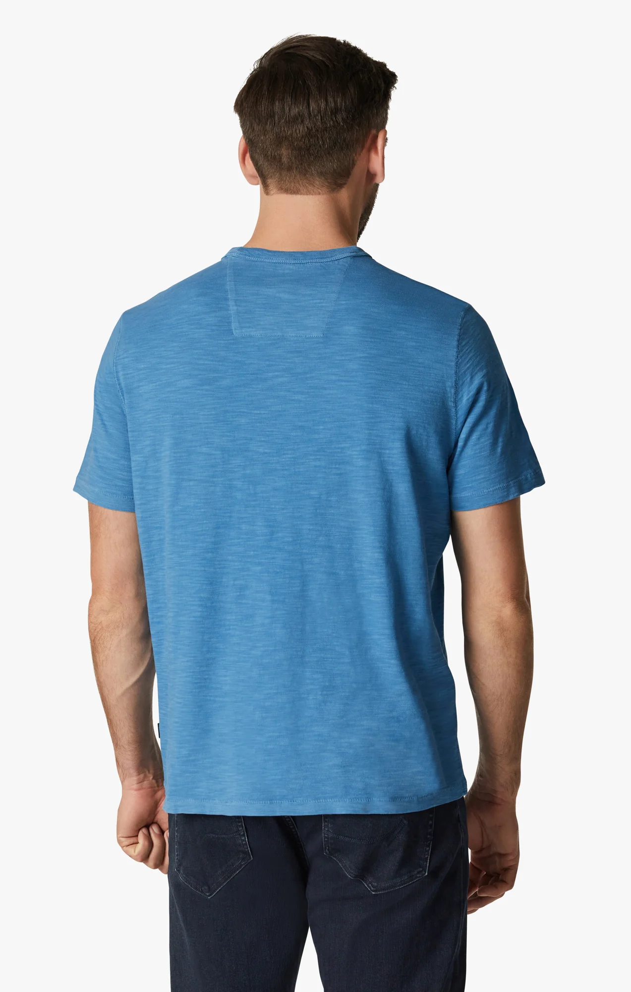 Slub Crew Neck T-Shirt in Vallarta Blue - Image 3