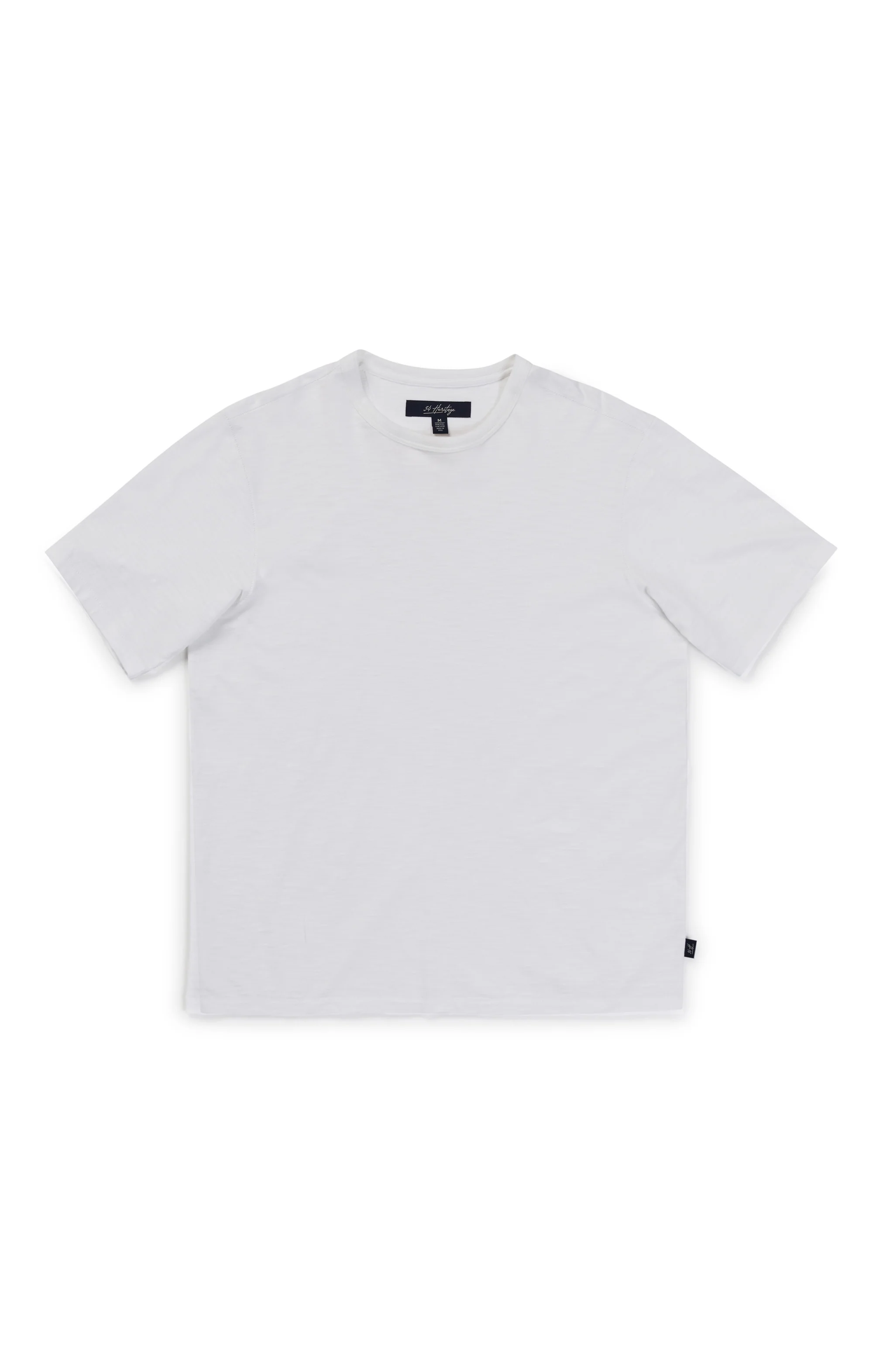 Slub Crew Neck T-Shirt in White - Image 7