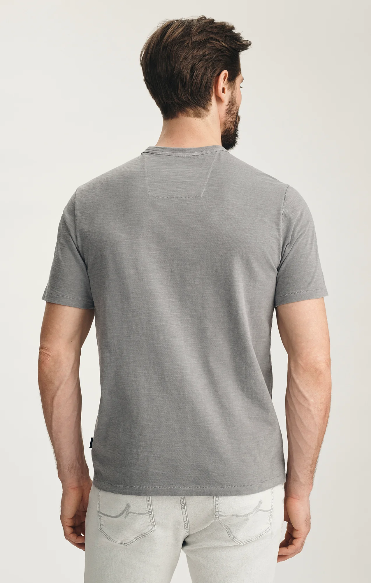 Slub Crew Neck T-shirt In Chiseled Stone - Image 3