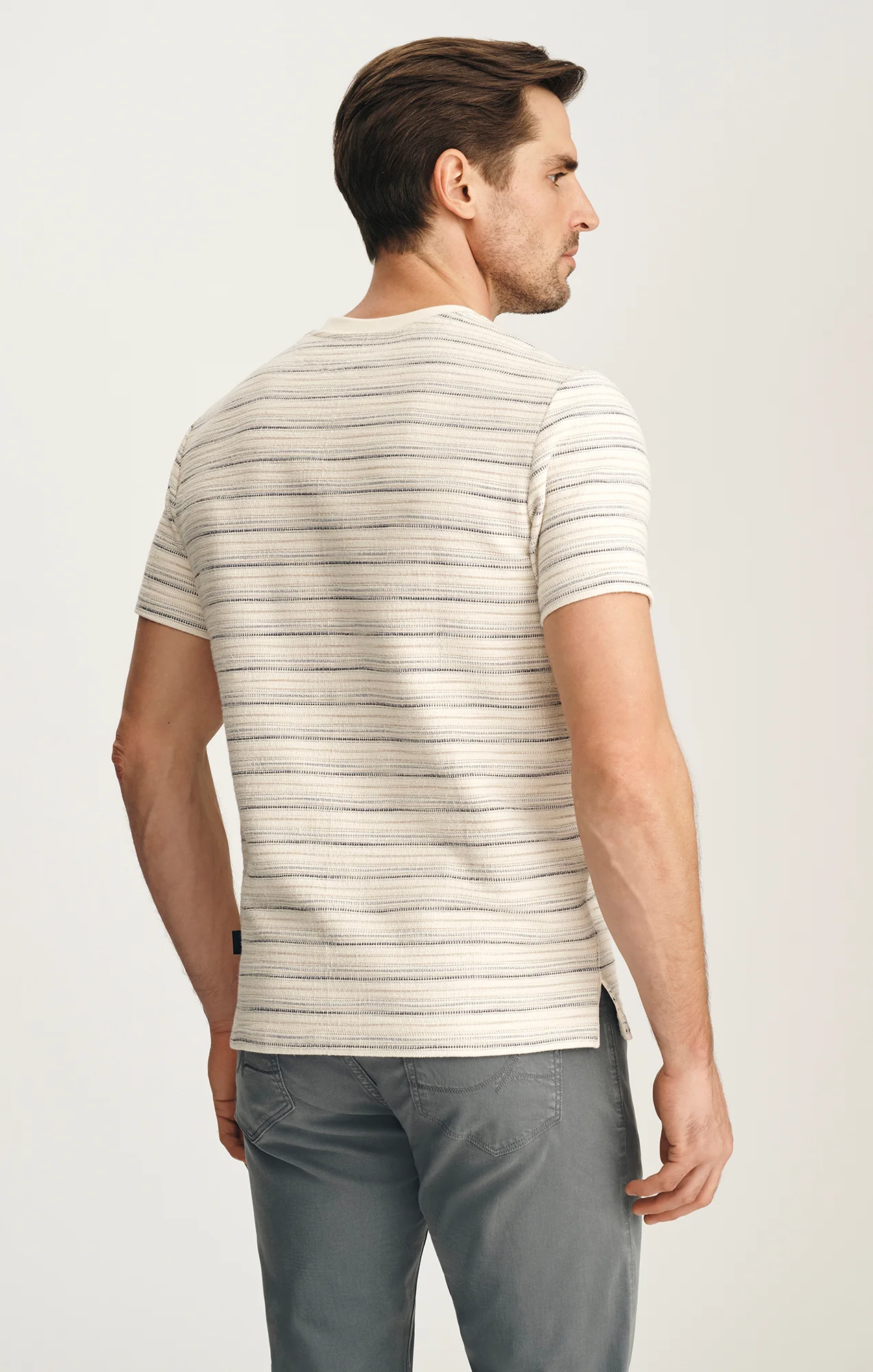 Striped Tee In Beige - Image 3