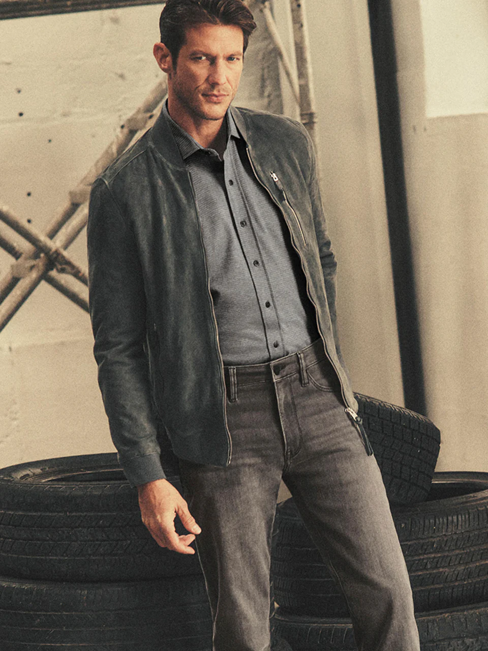 Structured Shirt In Light Grey - Image 11