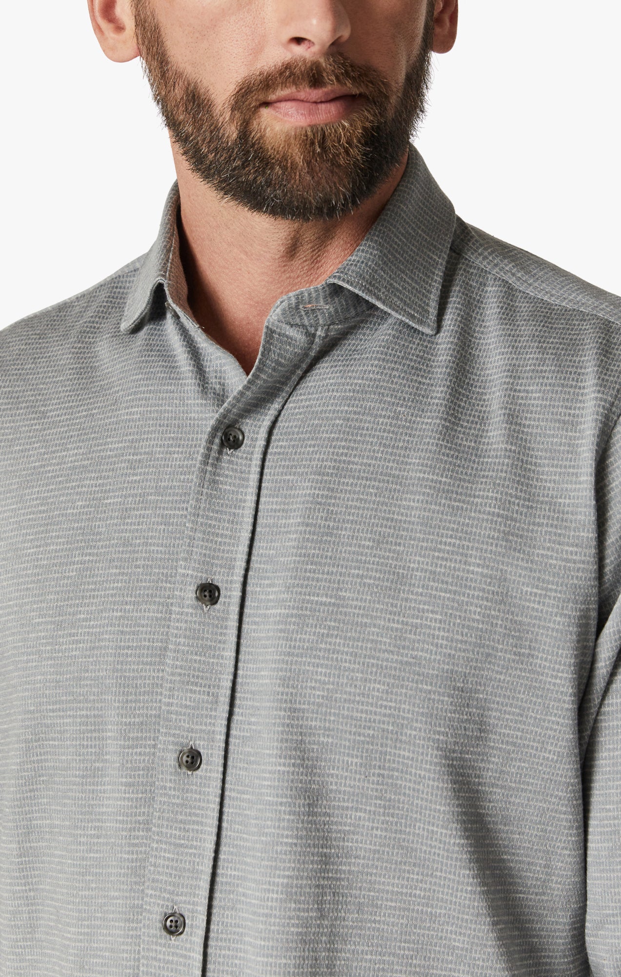 Structured Shirt In Light Grey - Image 5