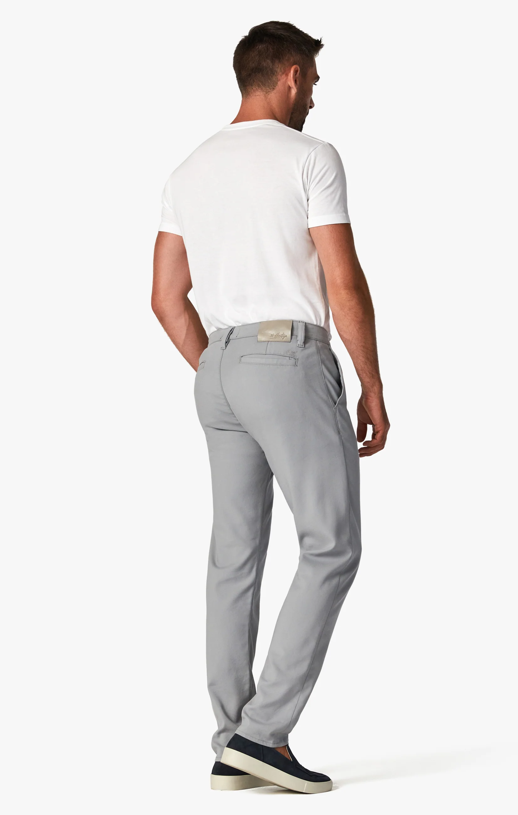 Verona Straight Leg Chino Pants In Grey High Flyer - Image 6