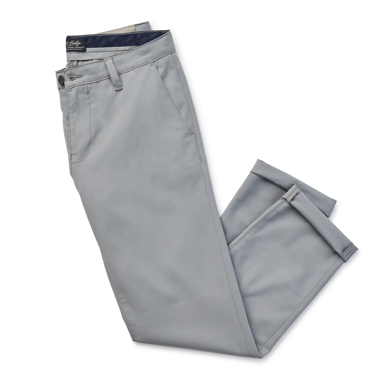 Verona Straight Leg Chino Pants In Grey High Flyer - Image 9