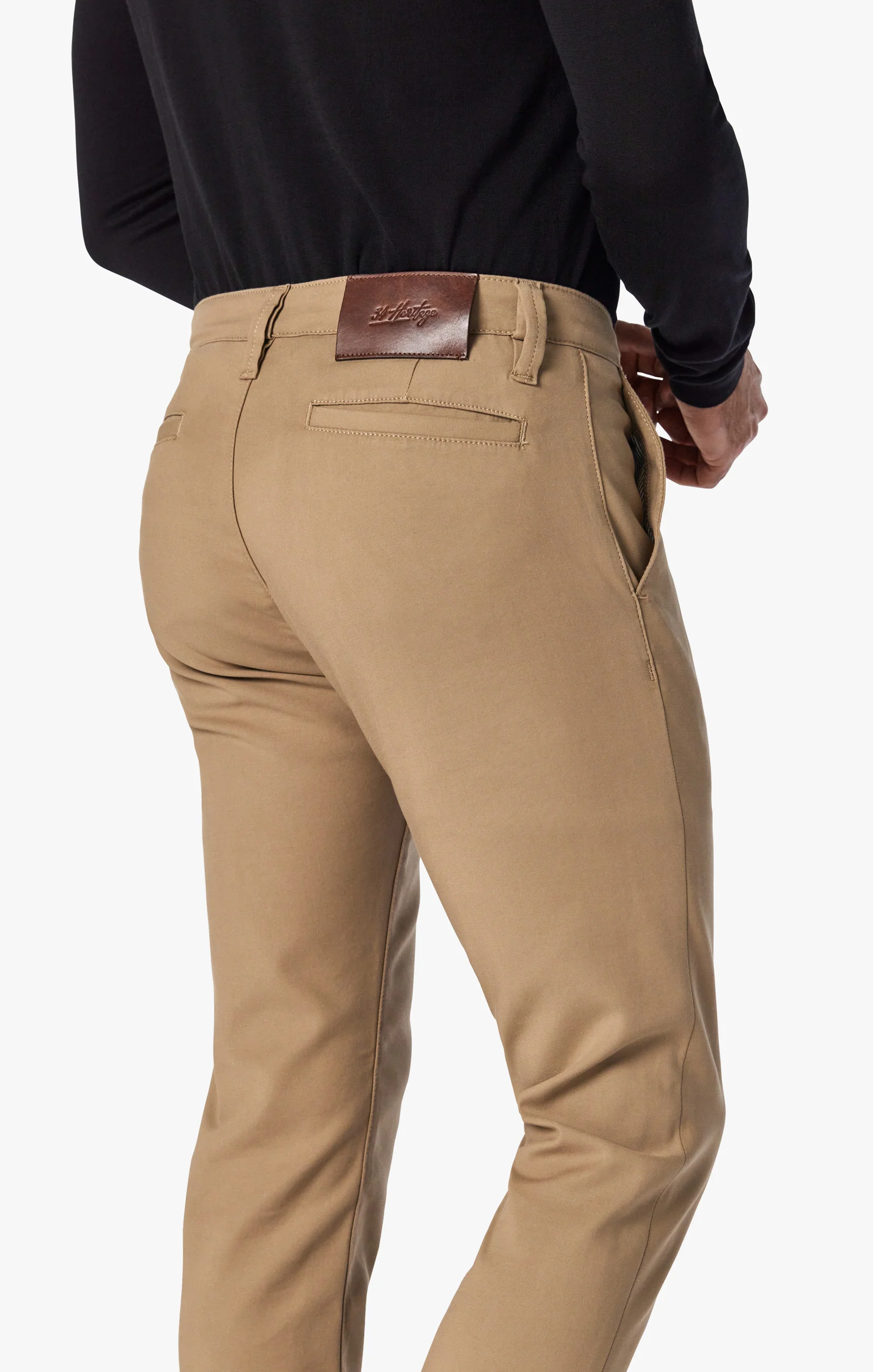 Verona Straight Leg Chino Pants In Khaki High Flyer - Image 4