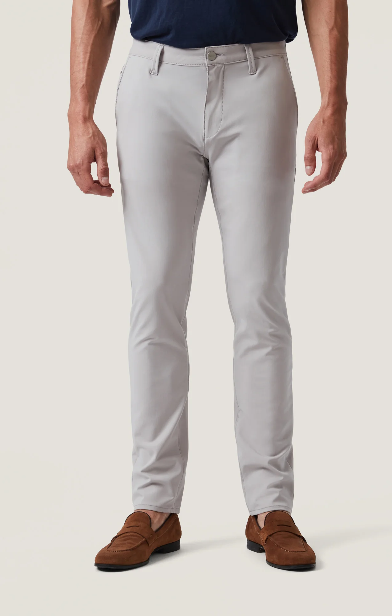 Verona Straight Leg Chino Pants In Grey Commuter Luxe - Image 2