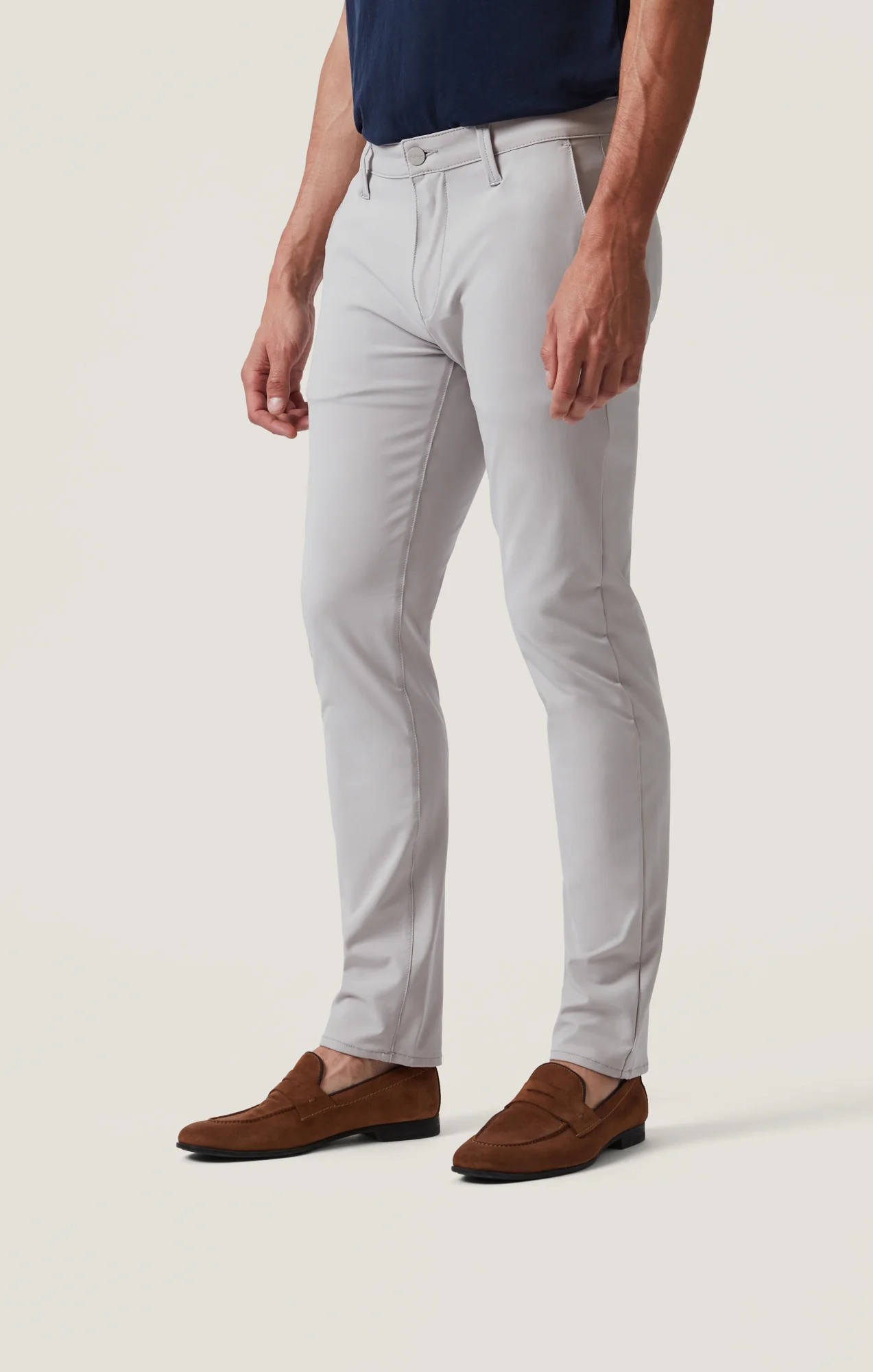 Verona Straight Leg Chino Pants In Grey Commuter Luxe - Image 3