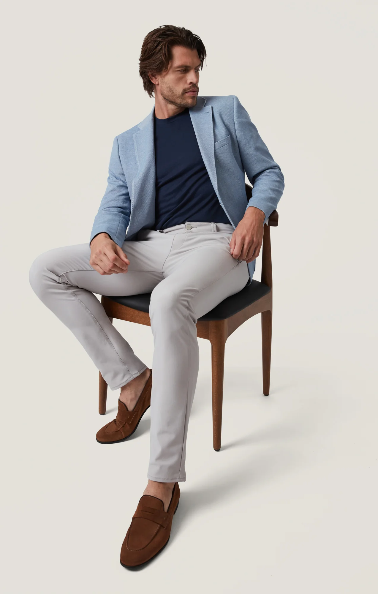 Verona Straight Leg Chino Pants In Grey Commuter Luxe - Image 4