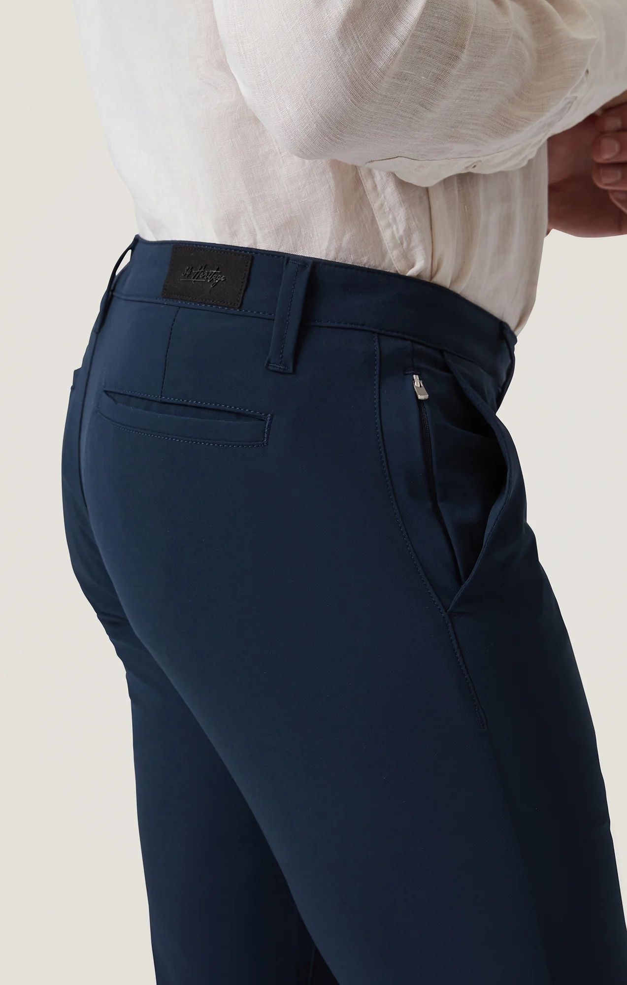 Verona Straight Leg Chino Pants In Navy Commuter Luxe - Image 7