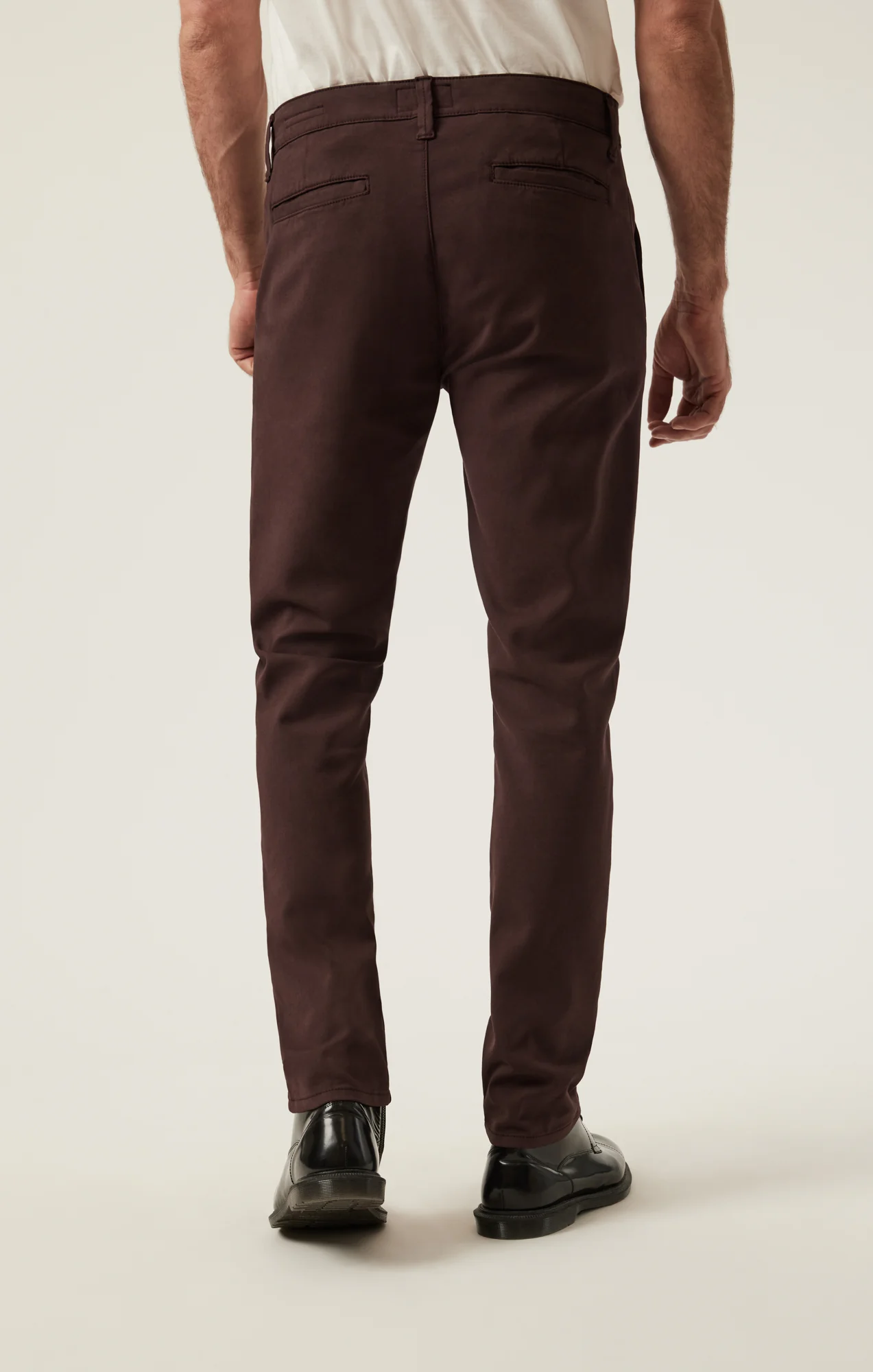 Verona Straight Leg Chino Pants In Burgundy High Flyer - Image 3