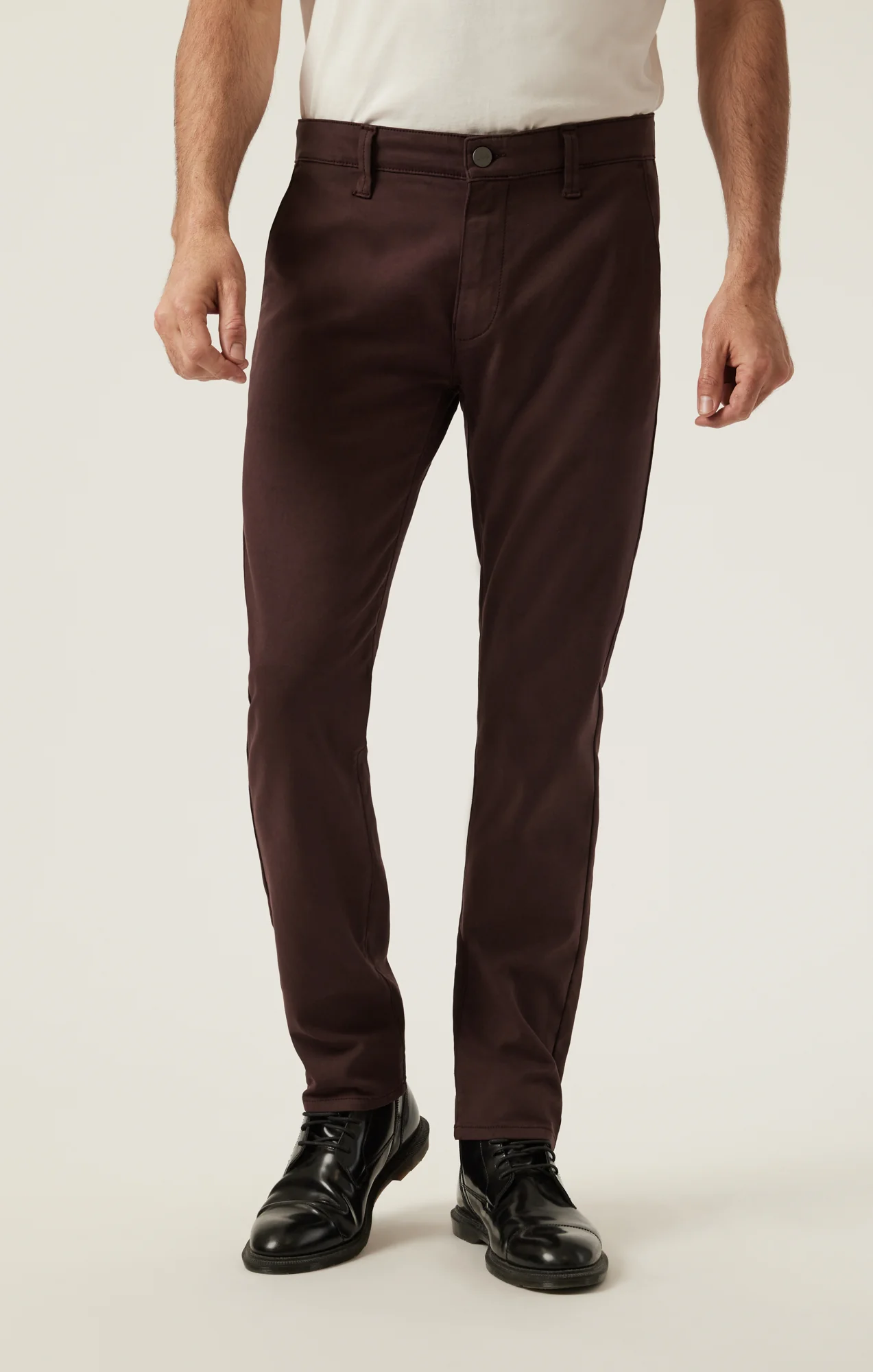 Verona Straight Leg Chino Pants In Burgundy High Flyer - Image 4