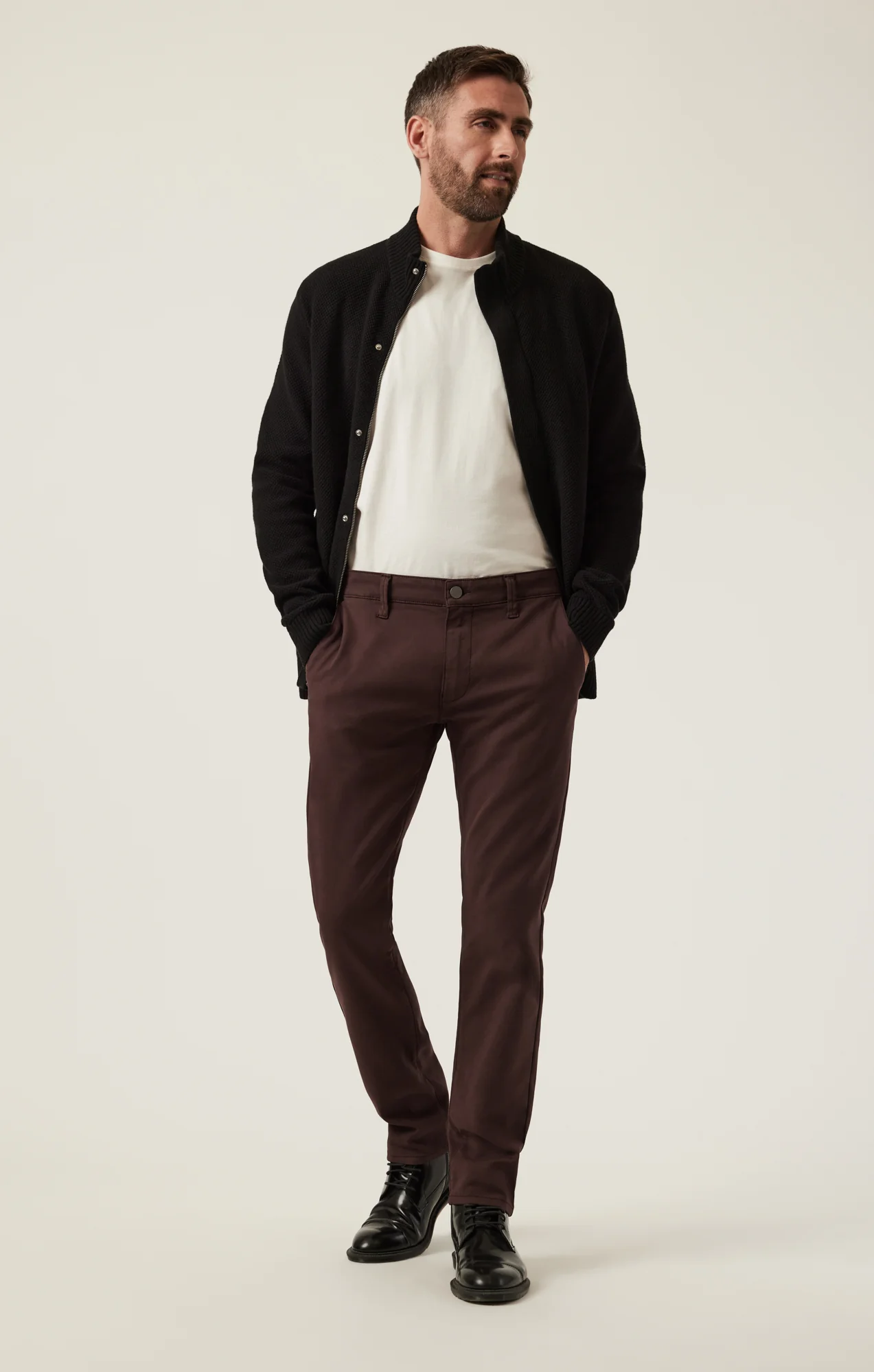 Verona Straight Leg Chino Pants In Burgundy High Flyer - Image 6
