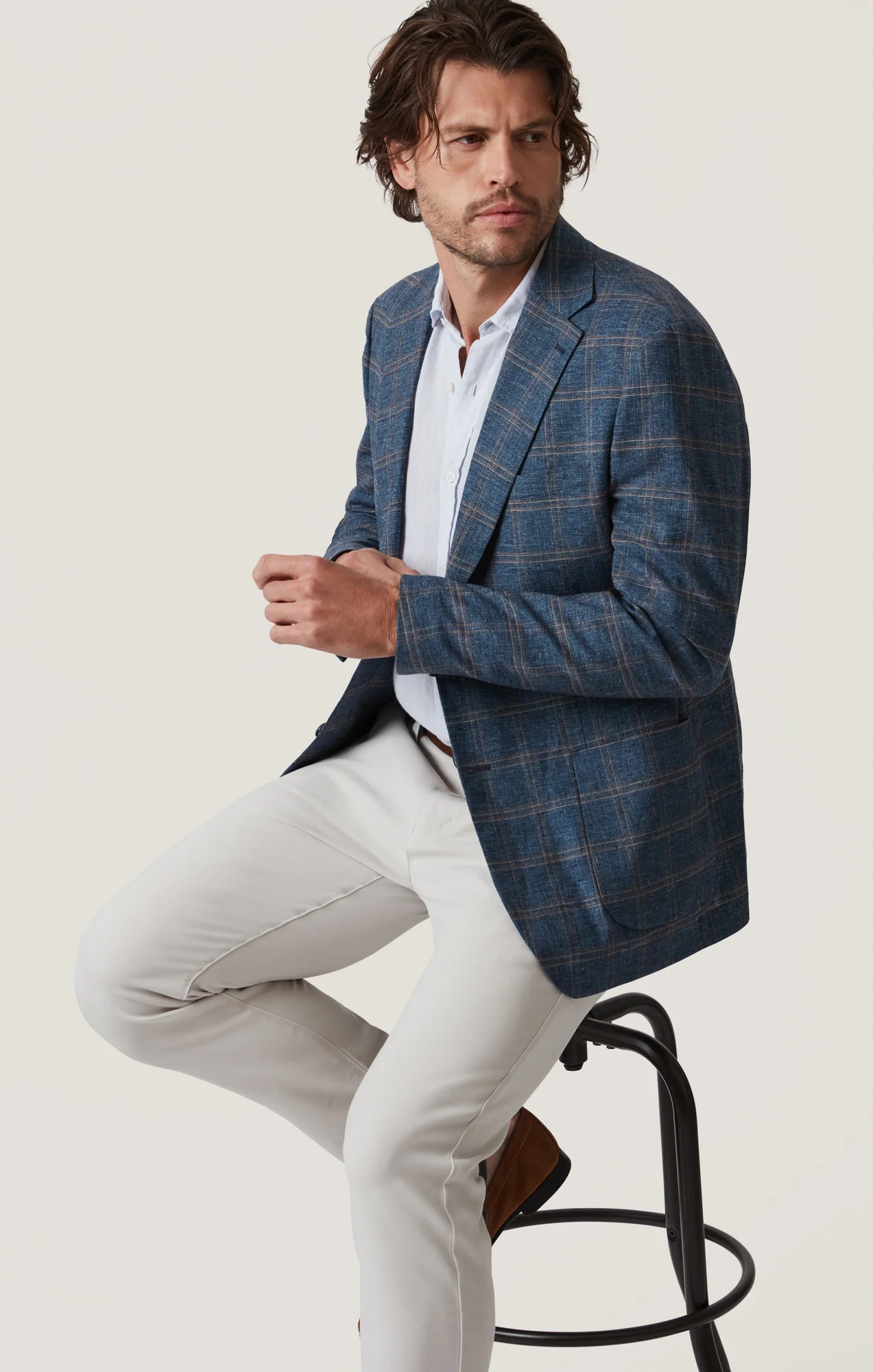 Verona Straight Leg Chino Pants in Cloud High Flyer - Image 6