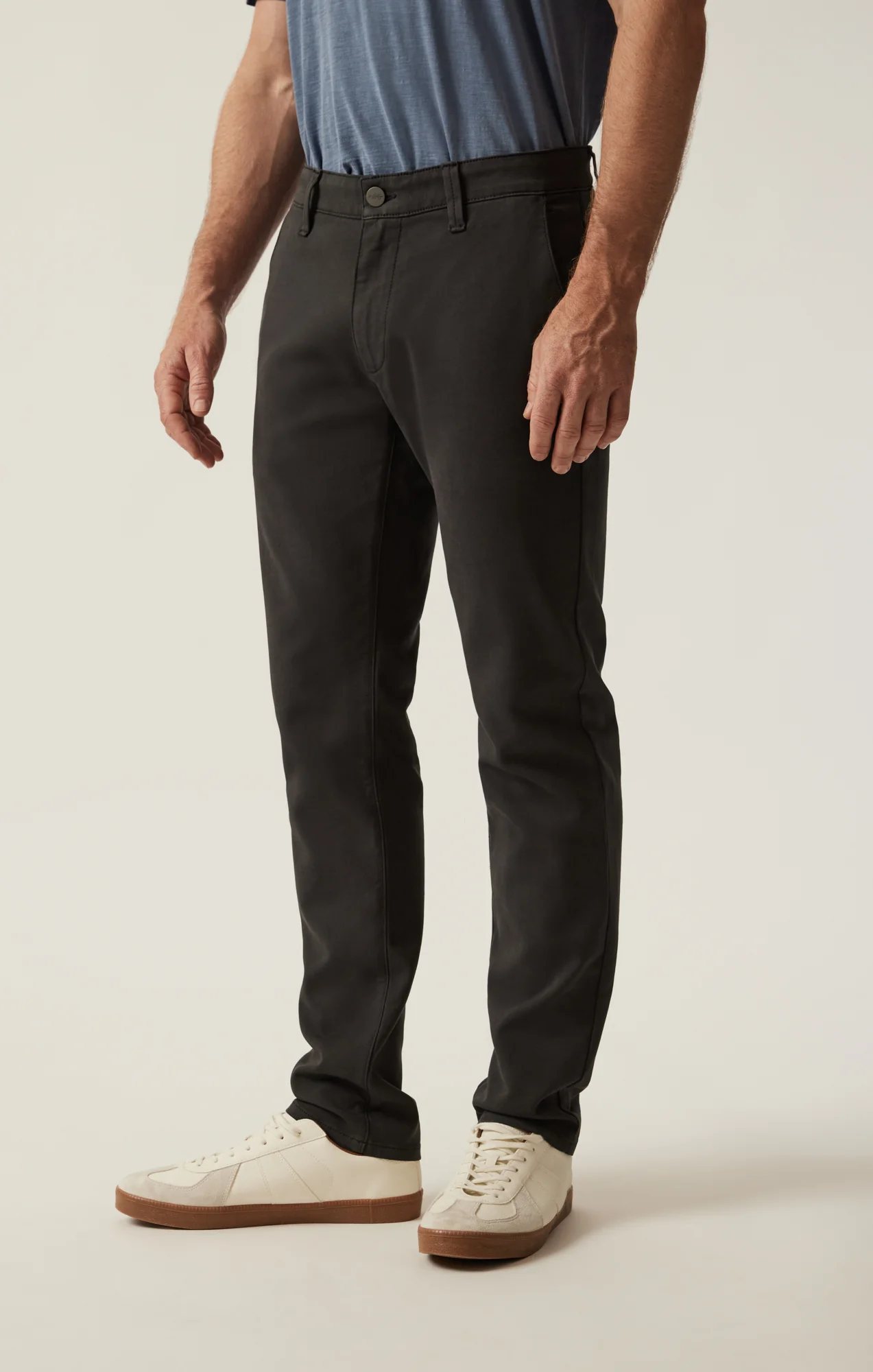Verona Straight Leg Chino Pants In Dark Grey High Flyer - Image 3