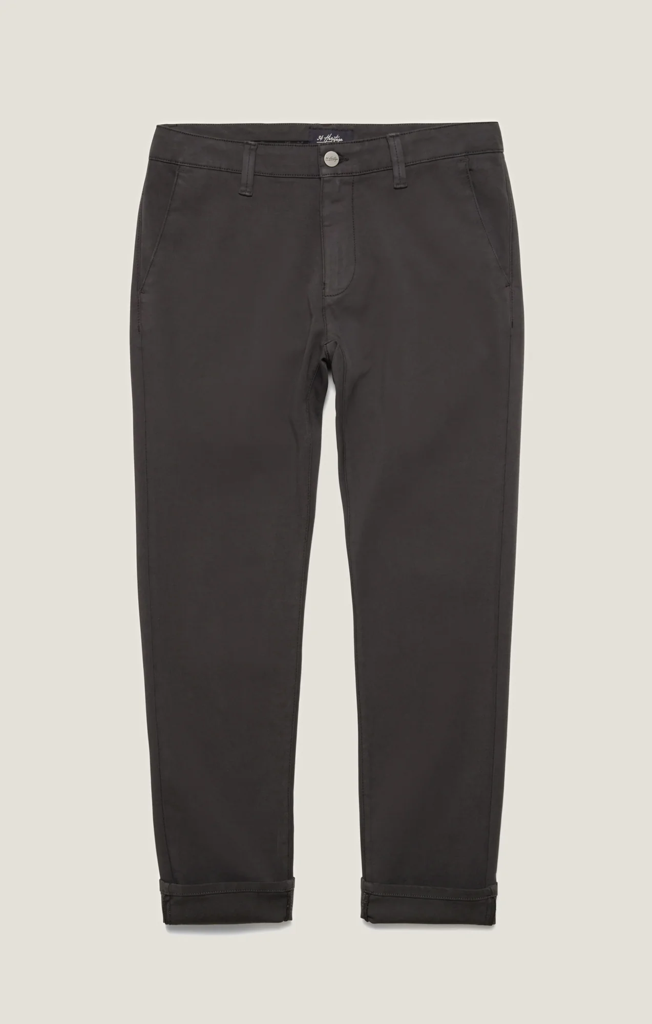 Verona Straight Leg Chino Pants In Dark Grey High Flyer - Image 7