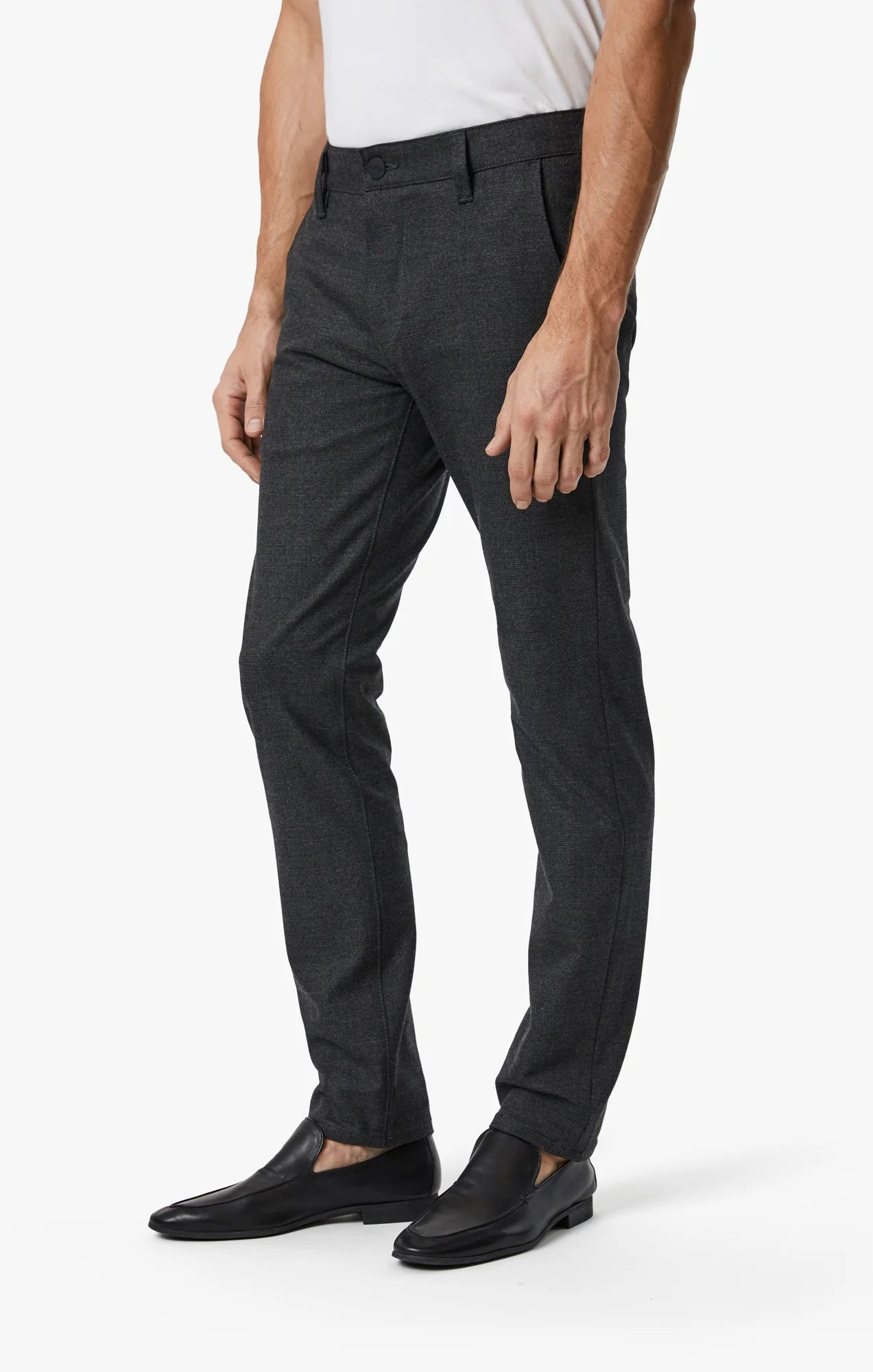 Verona Straight Leg Chino Pants In Smoke Elite Check - Image 3