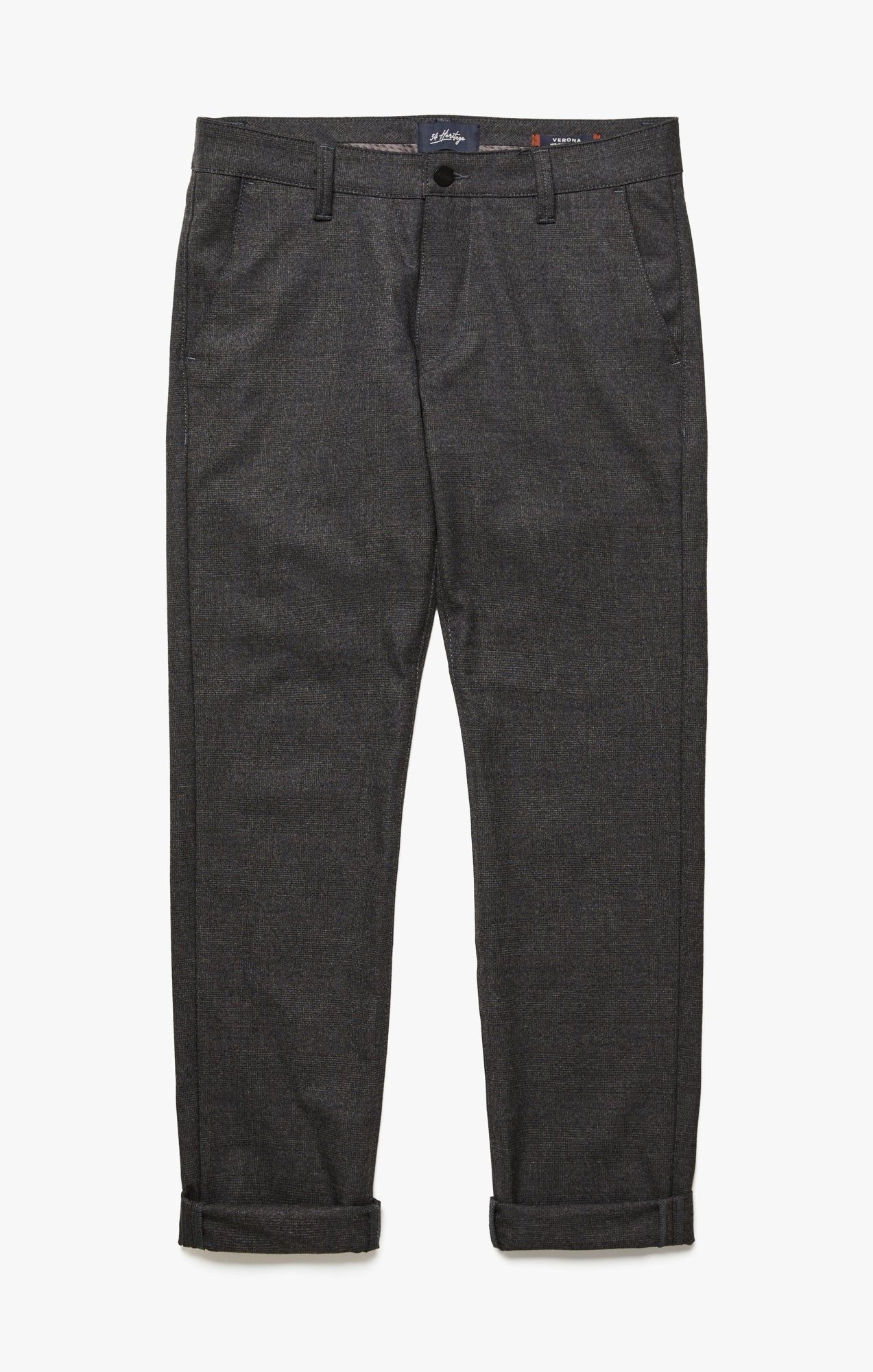 Verona Straight Leg Chino Pants In Smoke Elite Check - Image 7