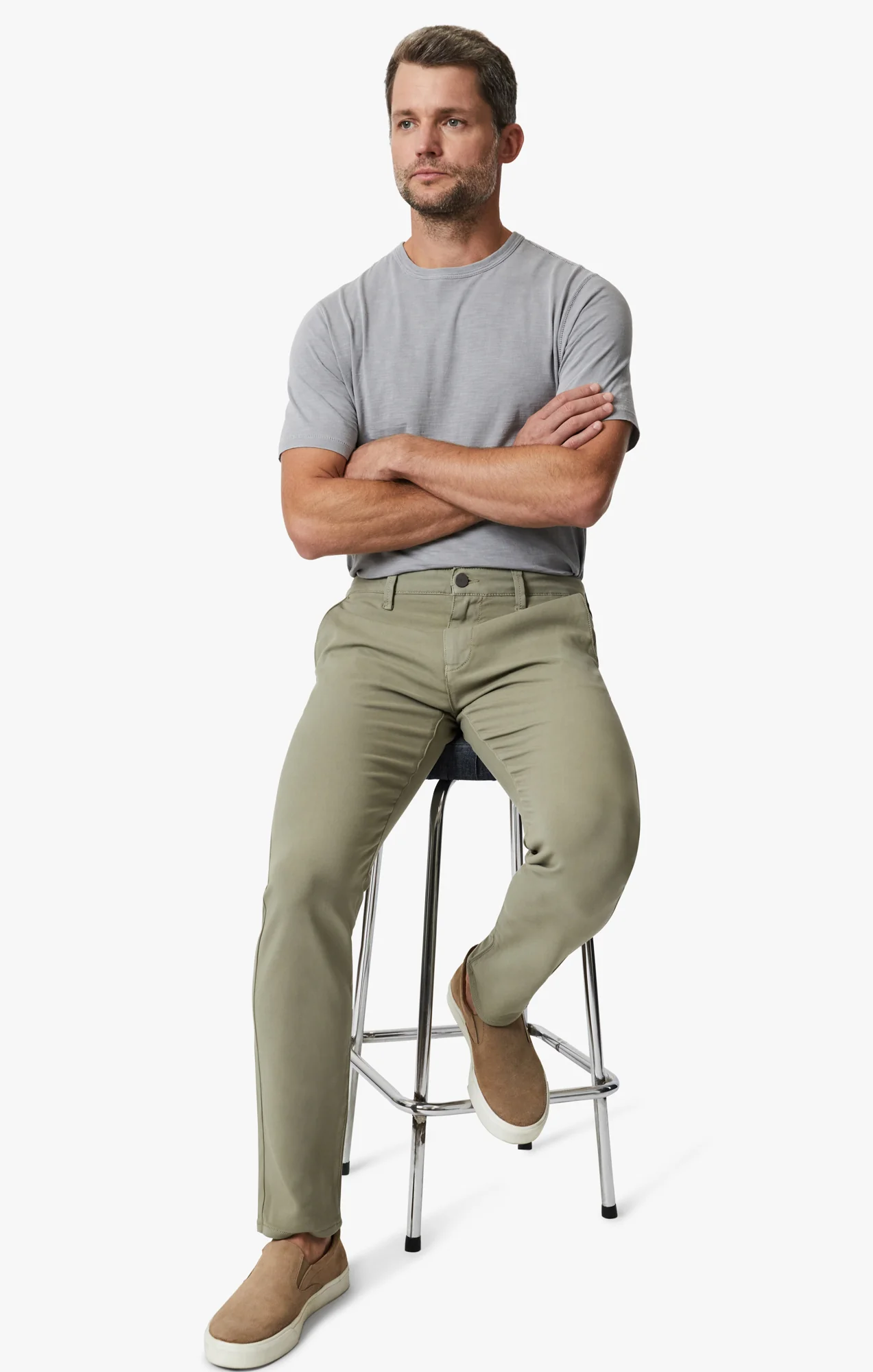 Verona Straight Leg Chino Pants In Vetiver High Flyer - Image 6