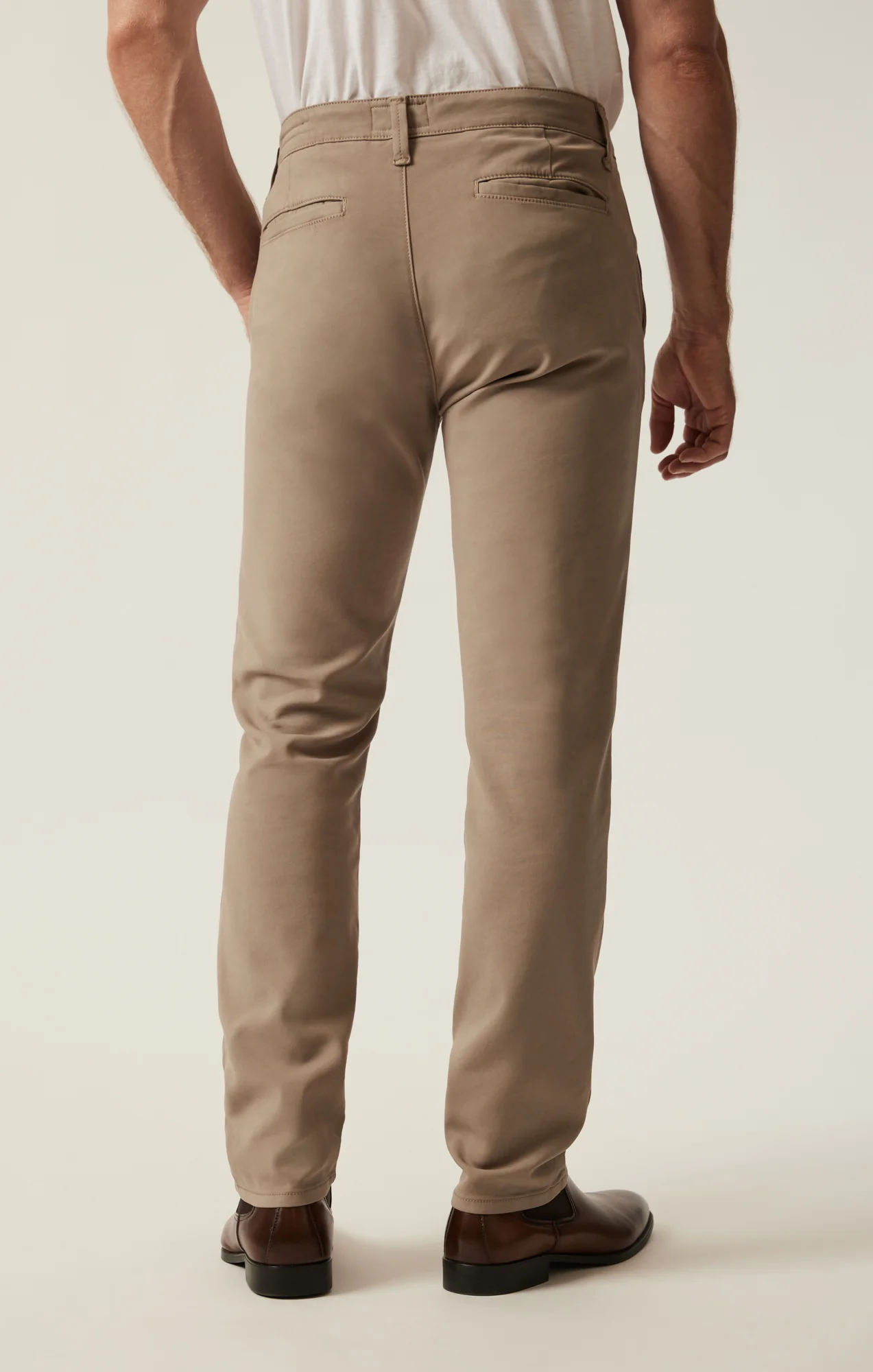 Verona Straight Leg Chino Pants In Vintage Khaki High Flyer - Image 4