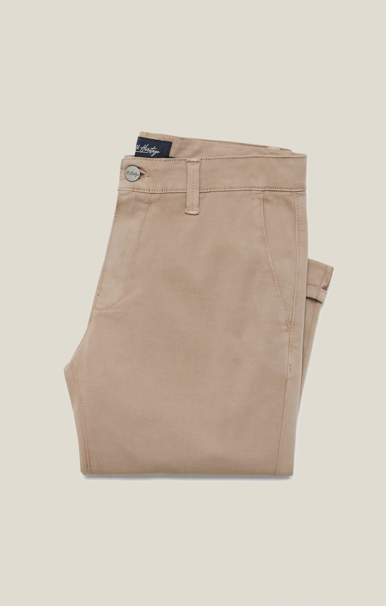 Verona Straight Leg Chino Pants In Vintage Khaki High Flyer - Image 9
