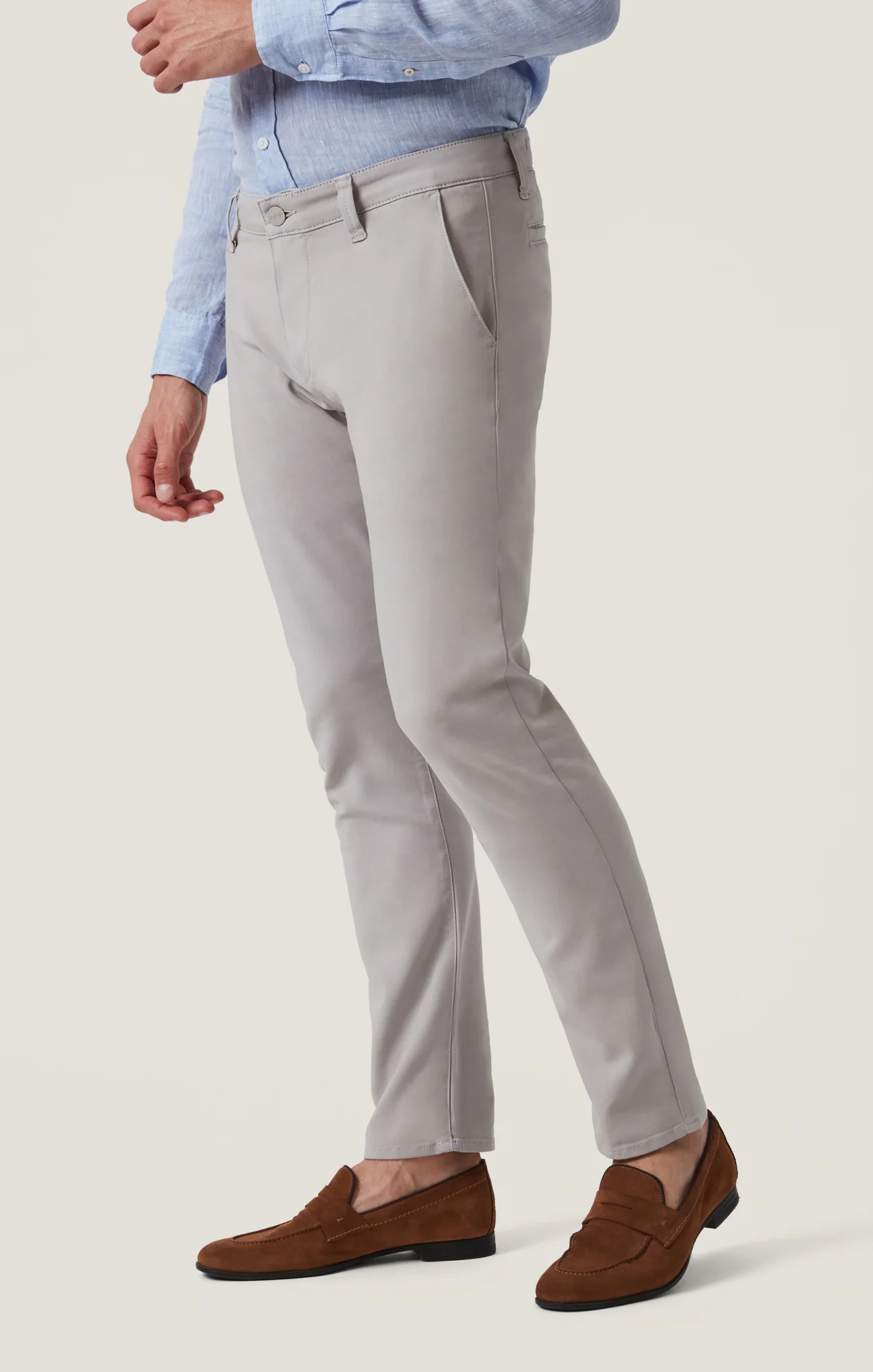 Verona Straight Leg Chino Pants In Grey High Flyer - Image 2