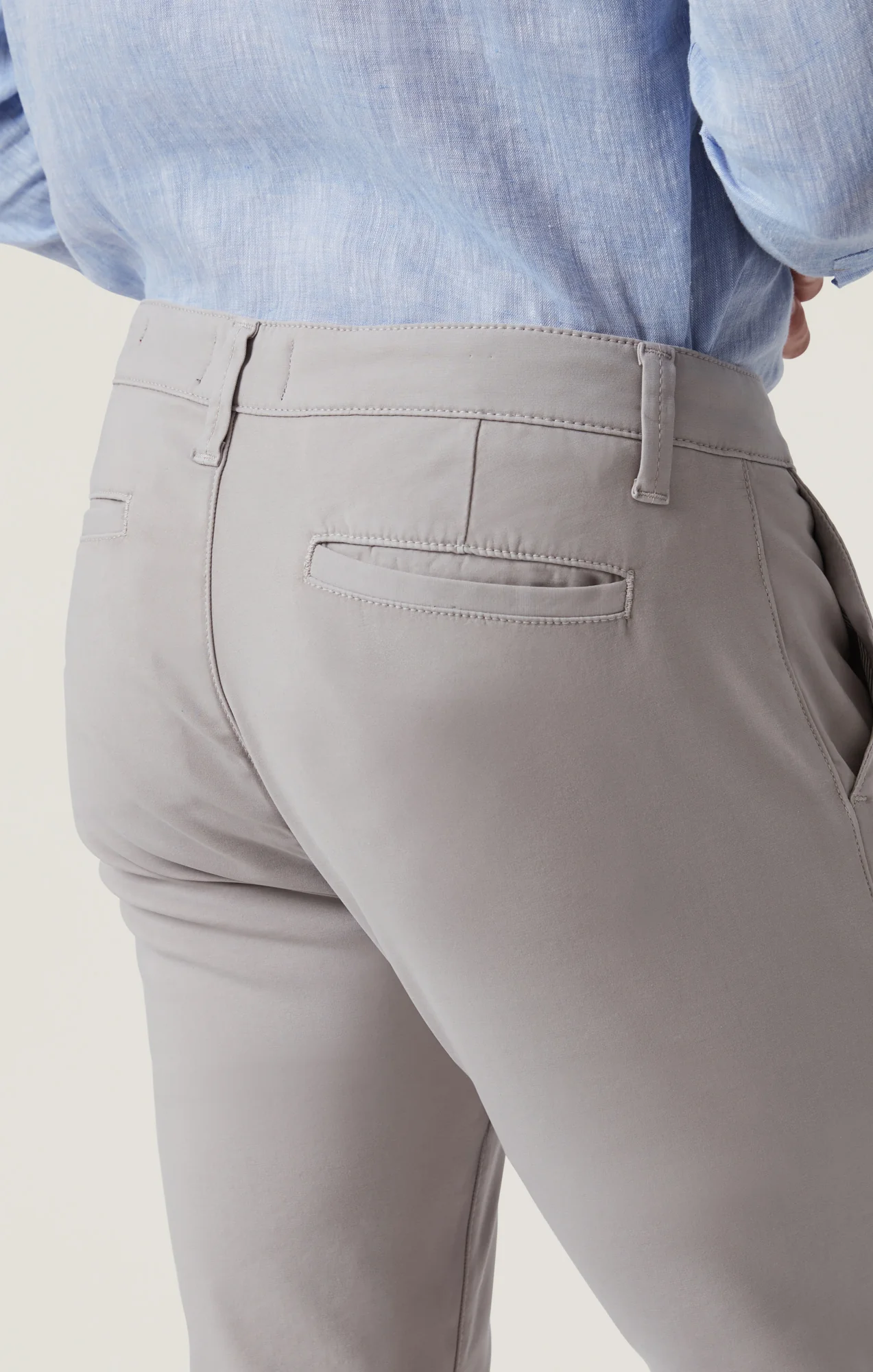 Verona Straight Leg Chino Pants In Grey High Flyer - Image 4