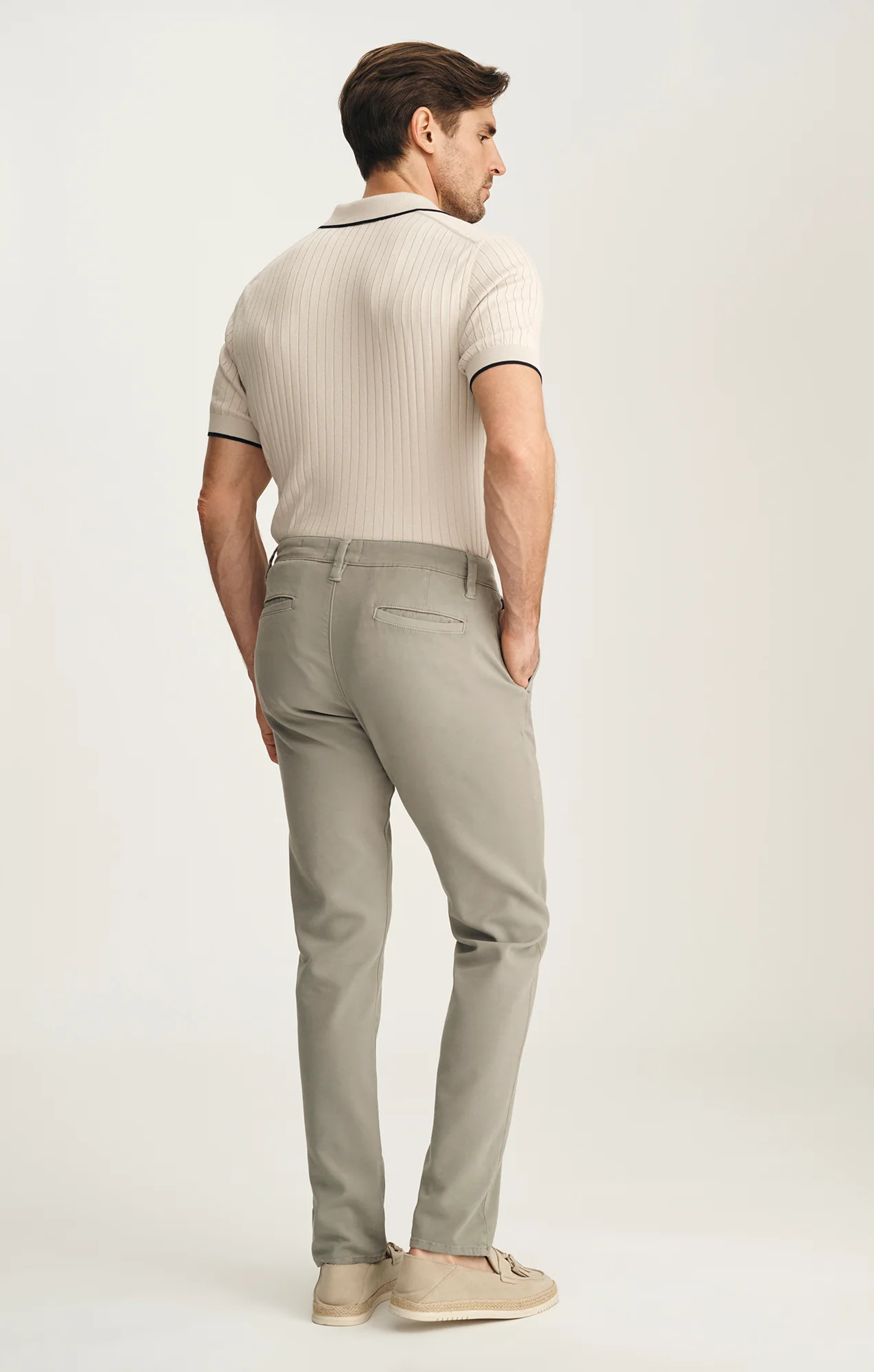 Verona Straight Leg Chino Pants In Dove High Flyer - Image 3