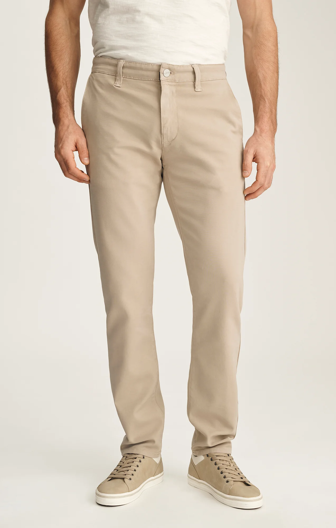 Verona Straight Leg Chino Pants In Mushroom High Flyer - Image 2